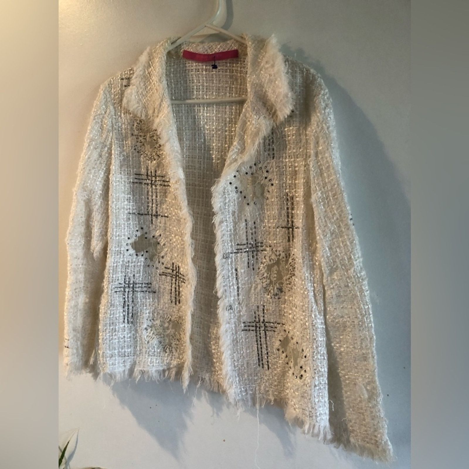 Emanuel Ungaro White Tweed Jacket Blazer by Emanuel Ungaro Size M / US 6-8 / IT 42-44 - 10 Thumbnail
