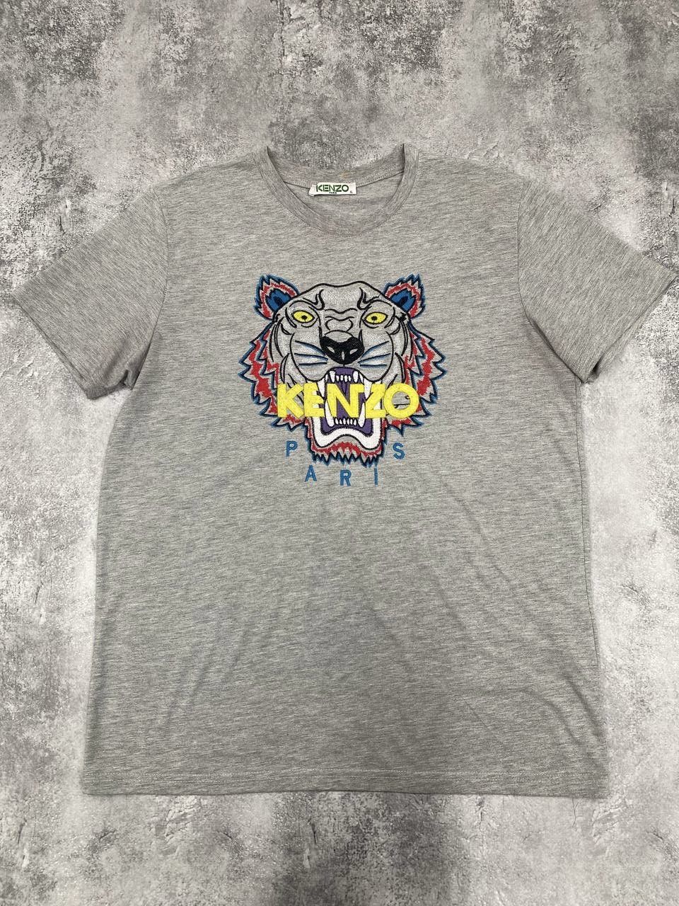 Kenzo Kenzo Women Cotton T-Shirt Grey Tiger Embroidered Size XL Size XL / US 12-14 / IT 48-50 - 1 Thumbnail