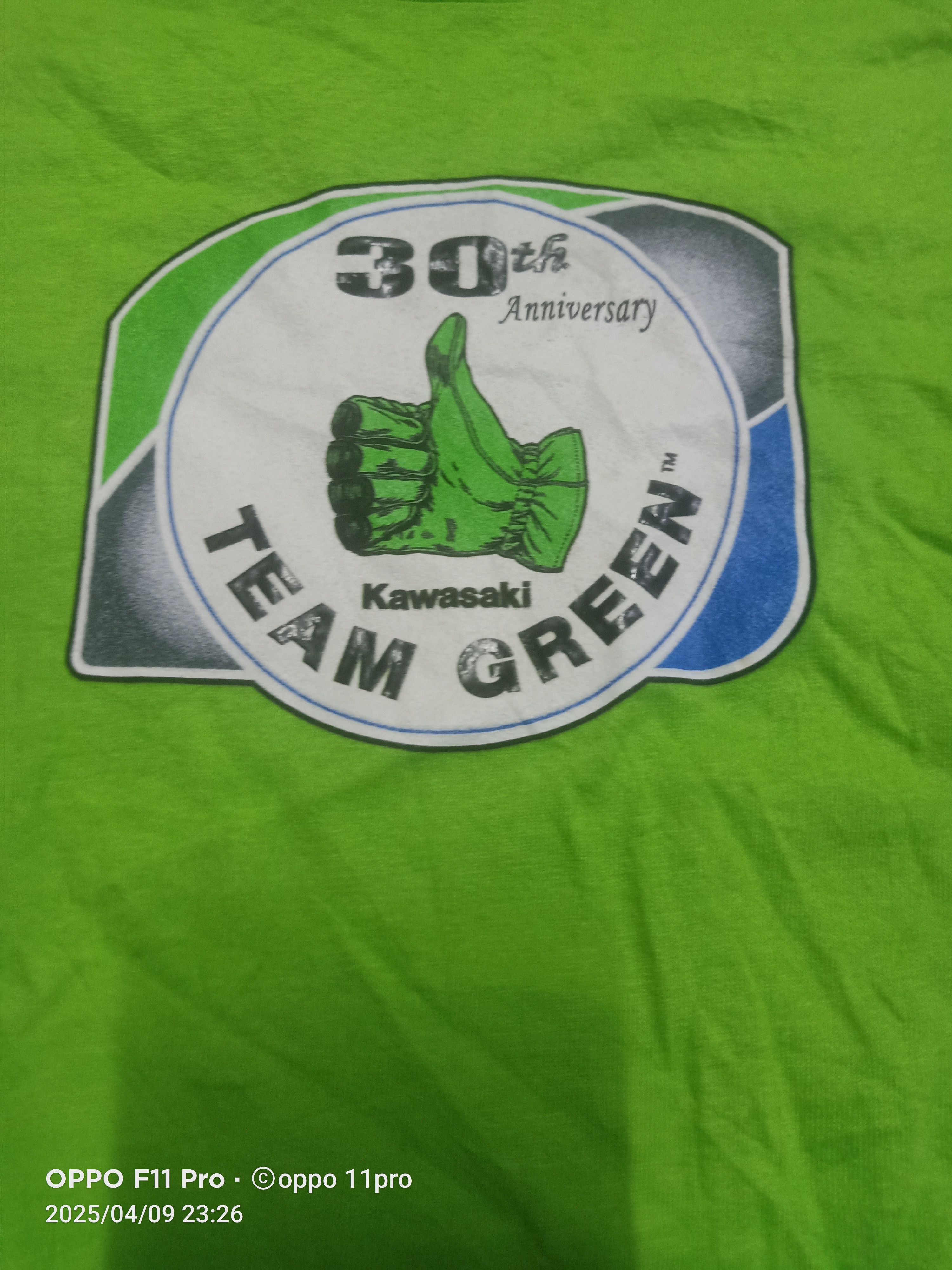 Other × Vintage Kawasaki Men Tee Shirt 30Anniversary Team Green Size US L / EU 52-54 / 3 - 2 Thumbnail