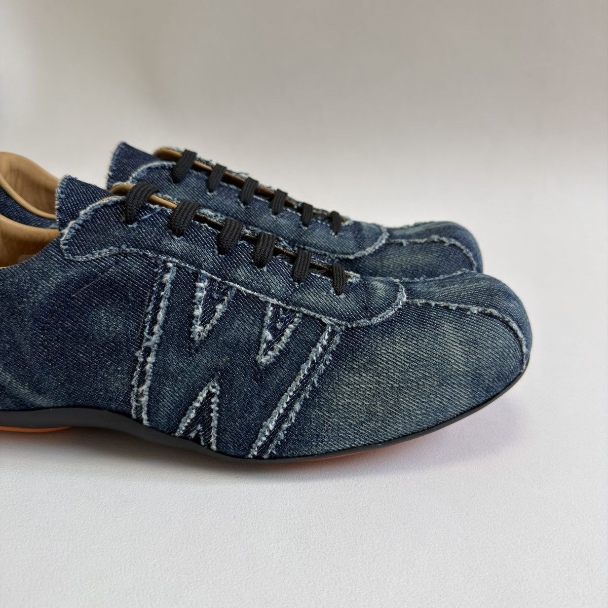 Walter Van Beirendonck 1990s Washed Blue Denim ‘W’ Sneakers Size US 10 / EU 43 - 4 Thumbnail