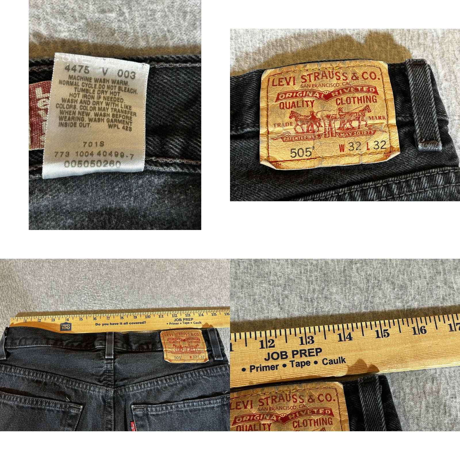 Levi's Levi's 505 Regular Fit Jeans Men 30x32 Black Denim Vintage No 90s 00s Straight Pockets Zip Mens Regular Fit Denim Jeans Size US 30 / EU 46 - 8 Thumbnail