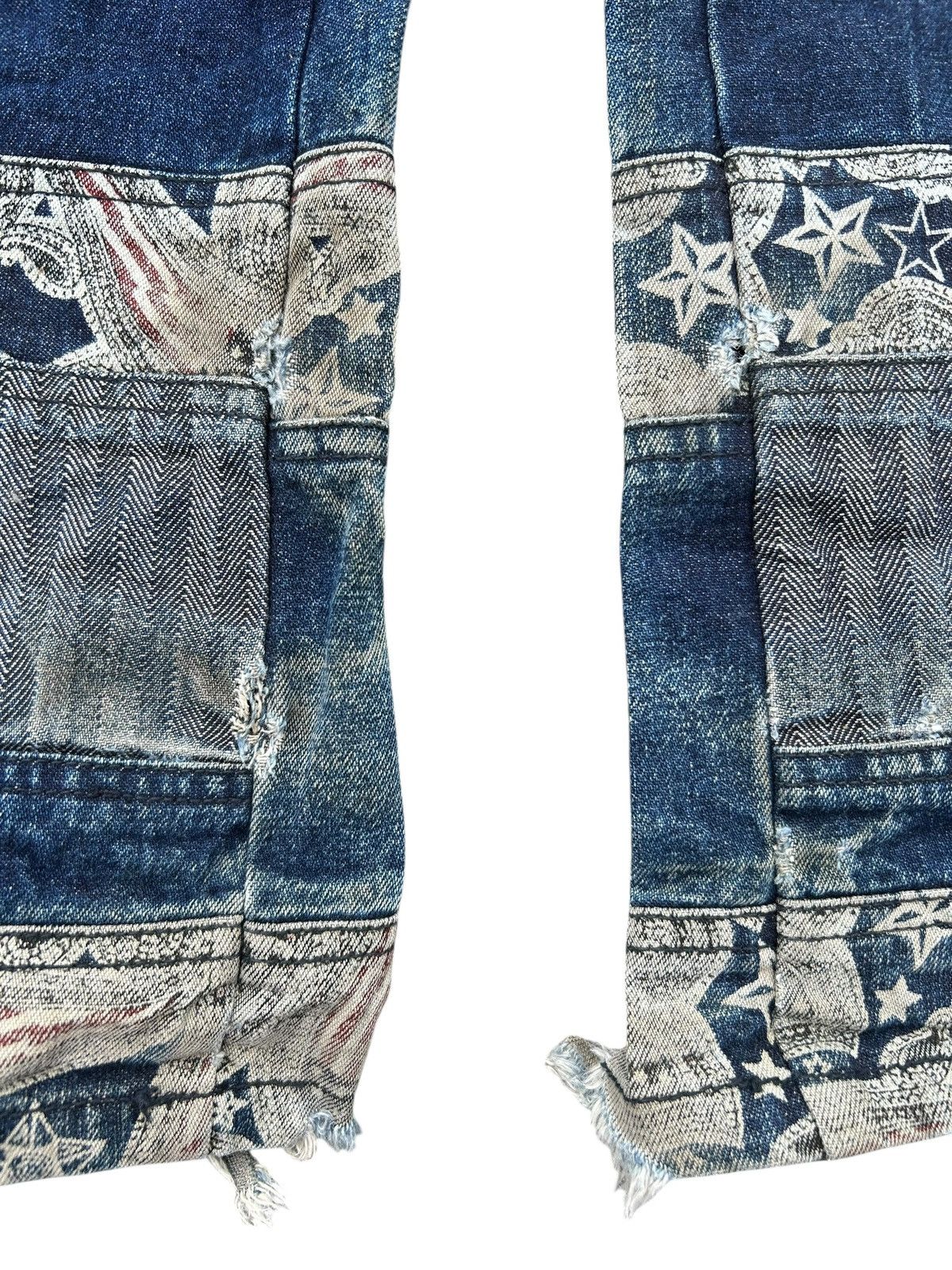 Hysteric Glamour × Japanese Brand × KMRii FLARE HAGI VINTAGE BATSU BOYS PUNK DISTRESSED DENIM JEANS Size US 30 / EU 46 - 6 Thumbnail