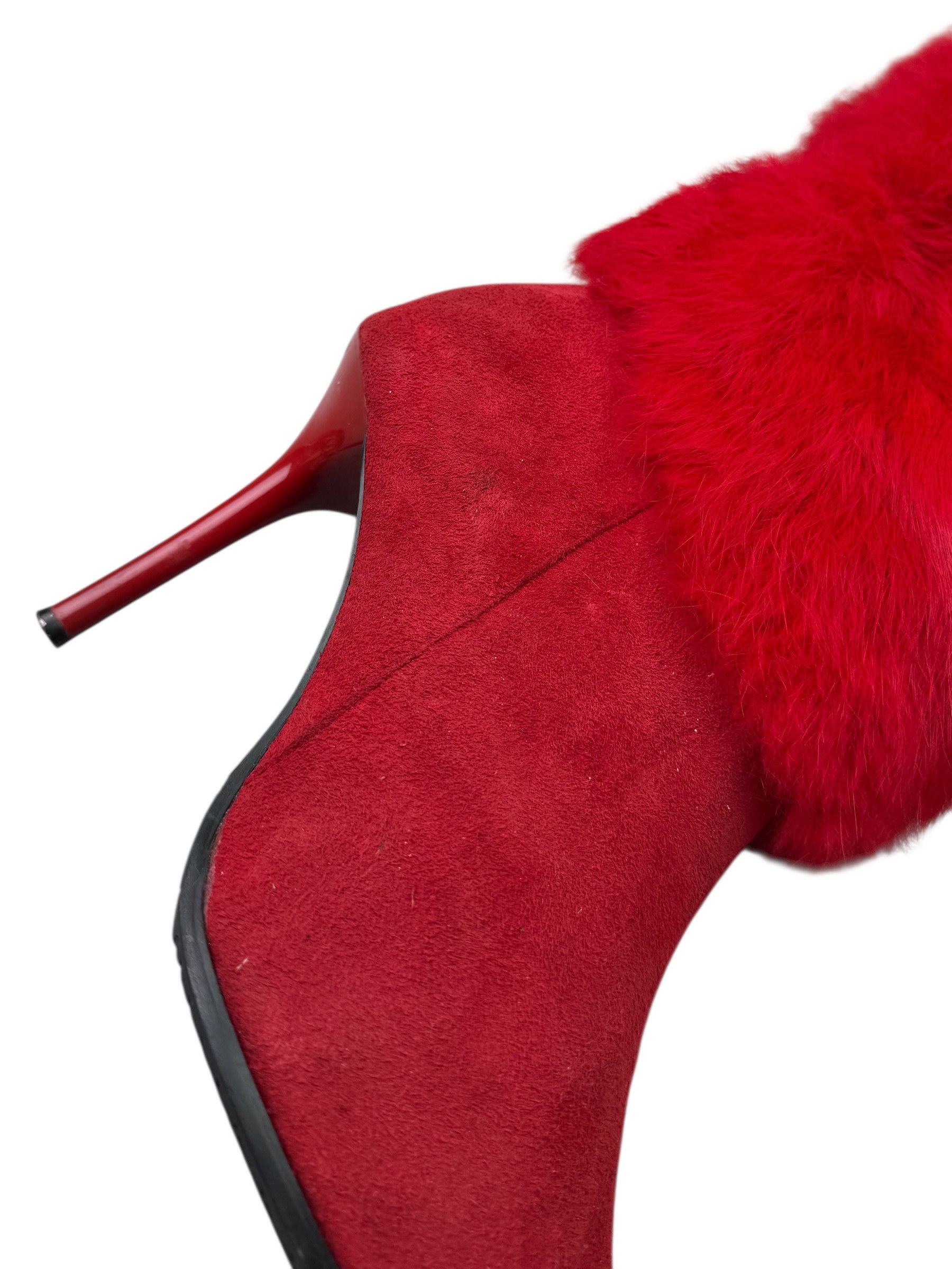 Japanese Brand Vintage Heels Boots With Real Fur Details W274(V9) Size US 8 / IT 38 - 4 Thumbnail