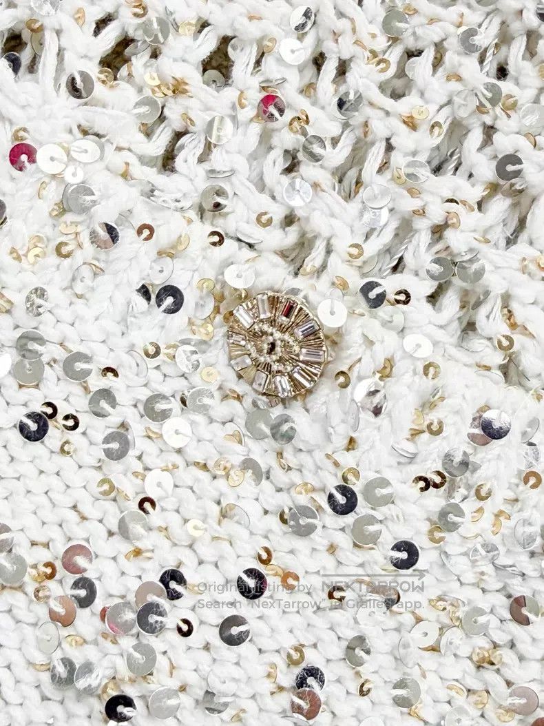 Chanel Chanel Hollow-out knitted sequin diamond buckle knitted ca Size XS / US 0-2 / IT 36-38 - 5 Thumbnail