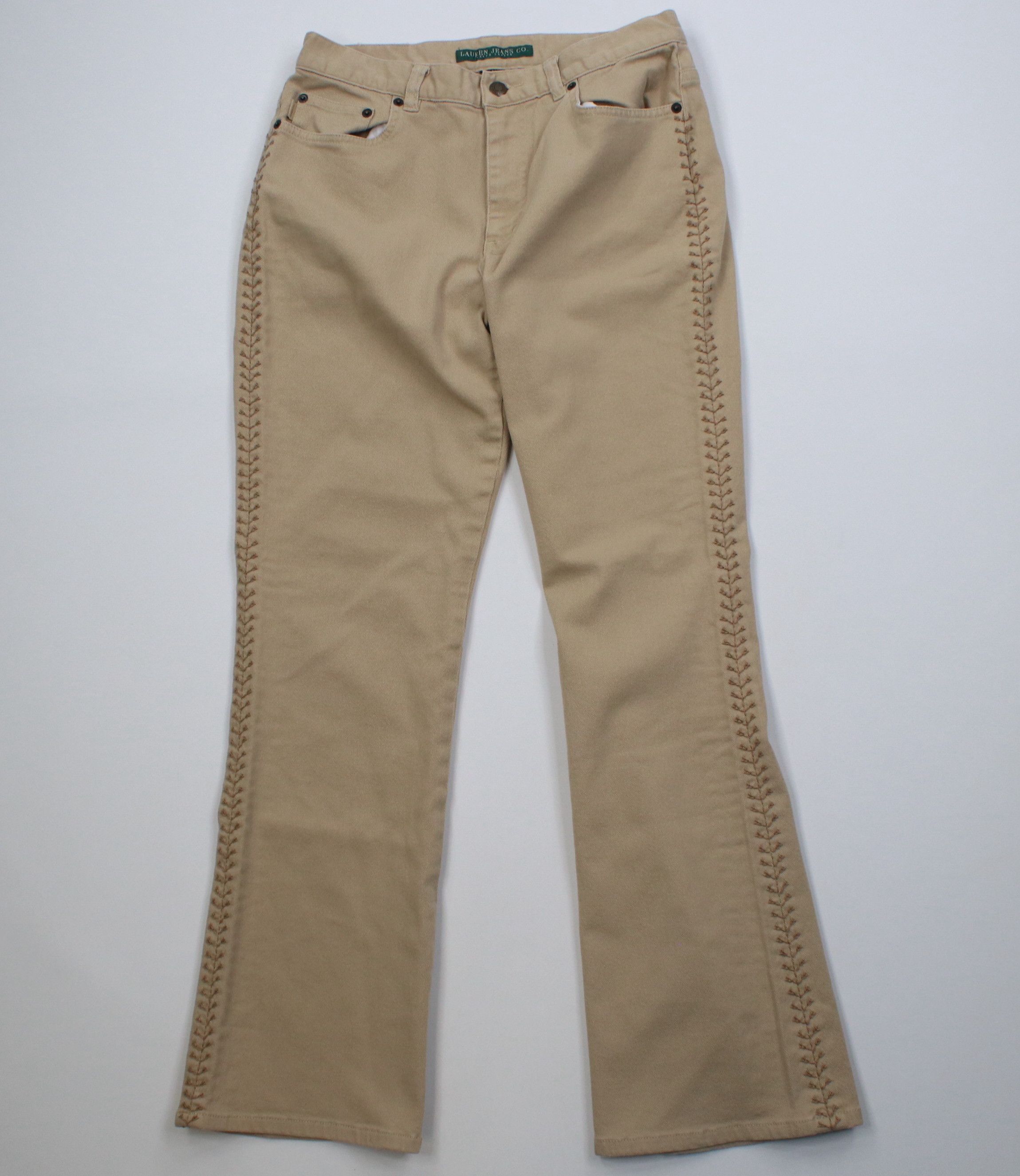 Polo Ralph Lauren Vintage 90s Ralph Lauren Embroidered Flared Wide Leg Jeans Size 30" / US 8 / IT 44 - 1 Thumbnail