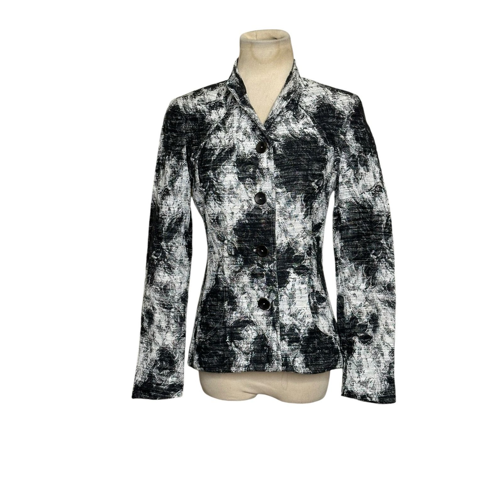 Zanella Zanella gray black long sleeves 4 button blazer size 4 Size S / US 4 / IT 40 - 13 Thumbnail