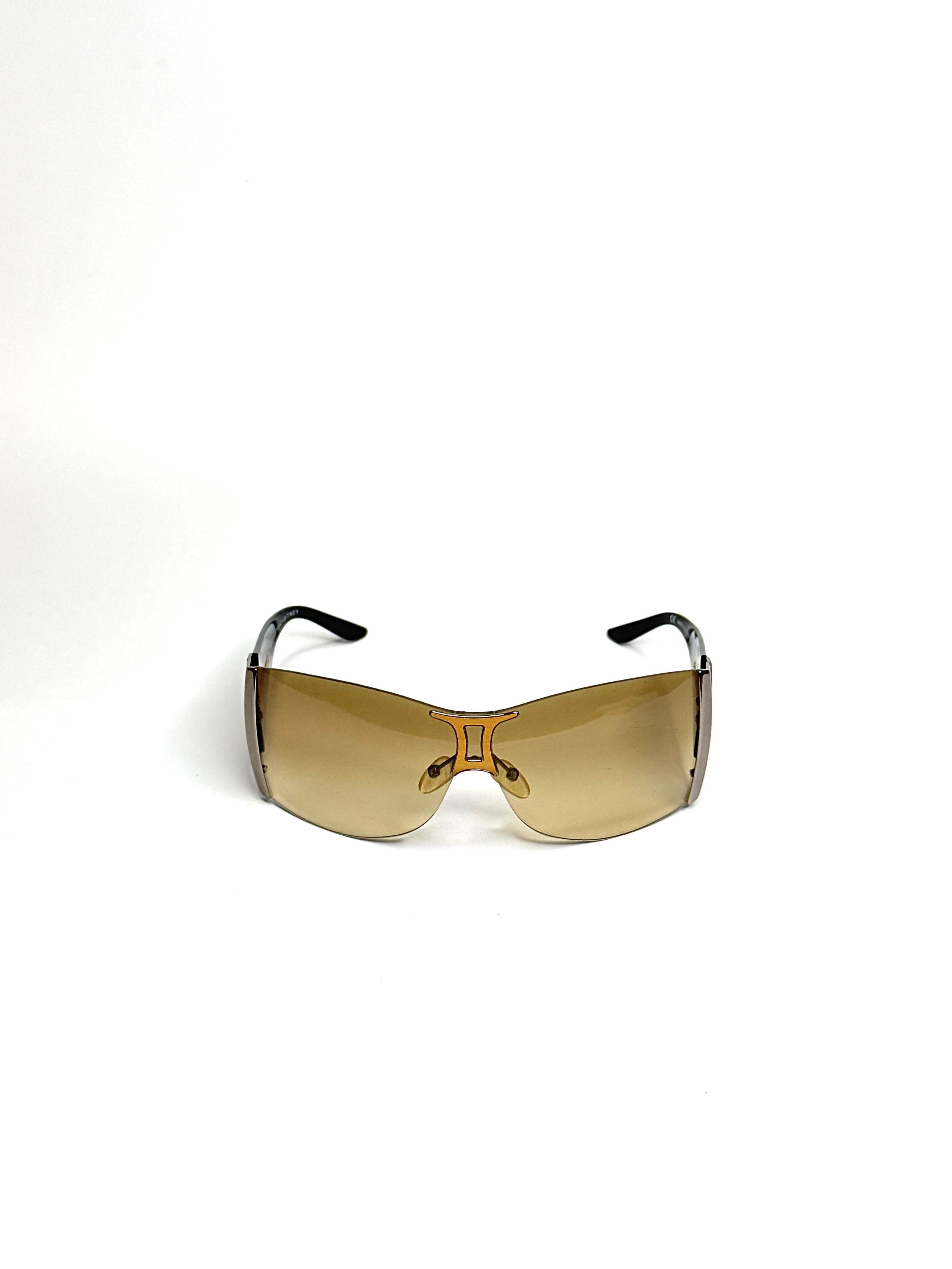 Stella McCartney Wooden mask shaded vintage avant-garde sunglasses Size ONE SIZE - 7 Thumbnail