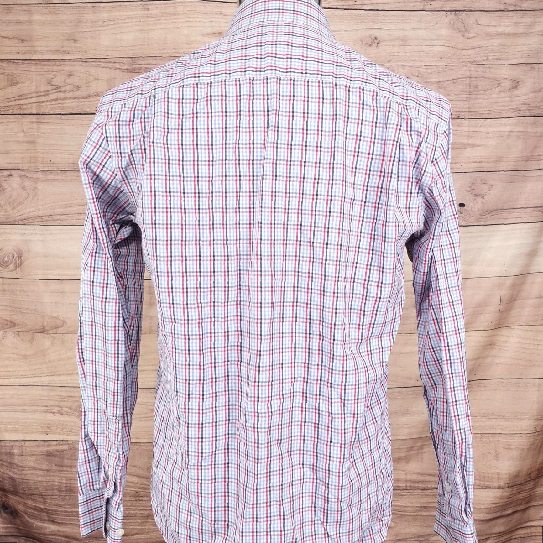 Pronto Uomo VINTAGE Pronto Uomo Dress Shirt Men Medium Plaid Long Sleeve Cotton Non-Iron Blue Red 90s Business Casual Size US M / EU 48-50 / 2 - 4 Thumbnail