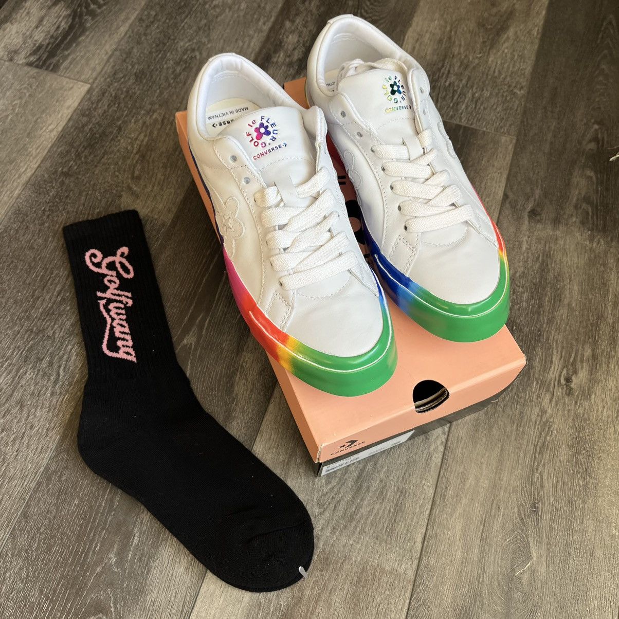 Converse × Golf Wang × Golf le Fleur Converse x Golf le Fleur One Star OX Low Rainbow and Socks Size US 8 / EU 41 - 1 Thumbnail