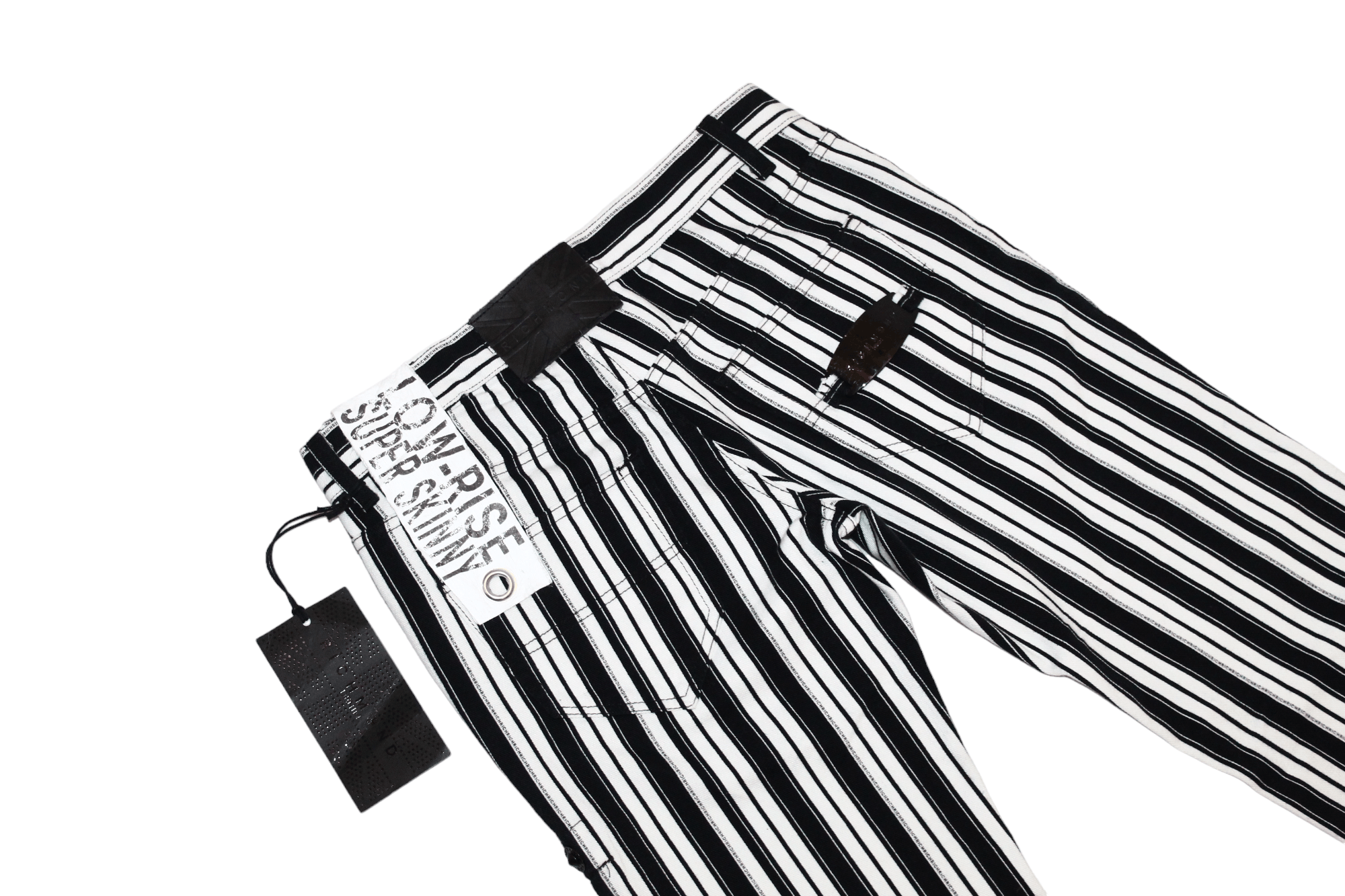 John Richmond Richmond Denim Low-Rise Super Skinny Striped Jeans Size US 31 - 8 Thumbnail
