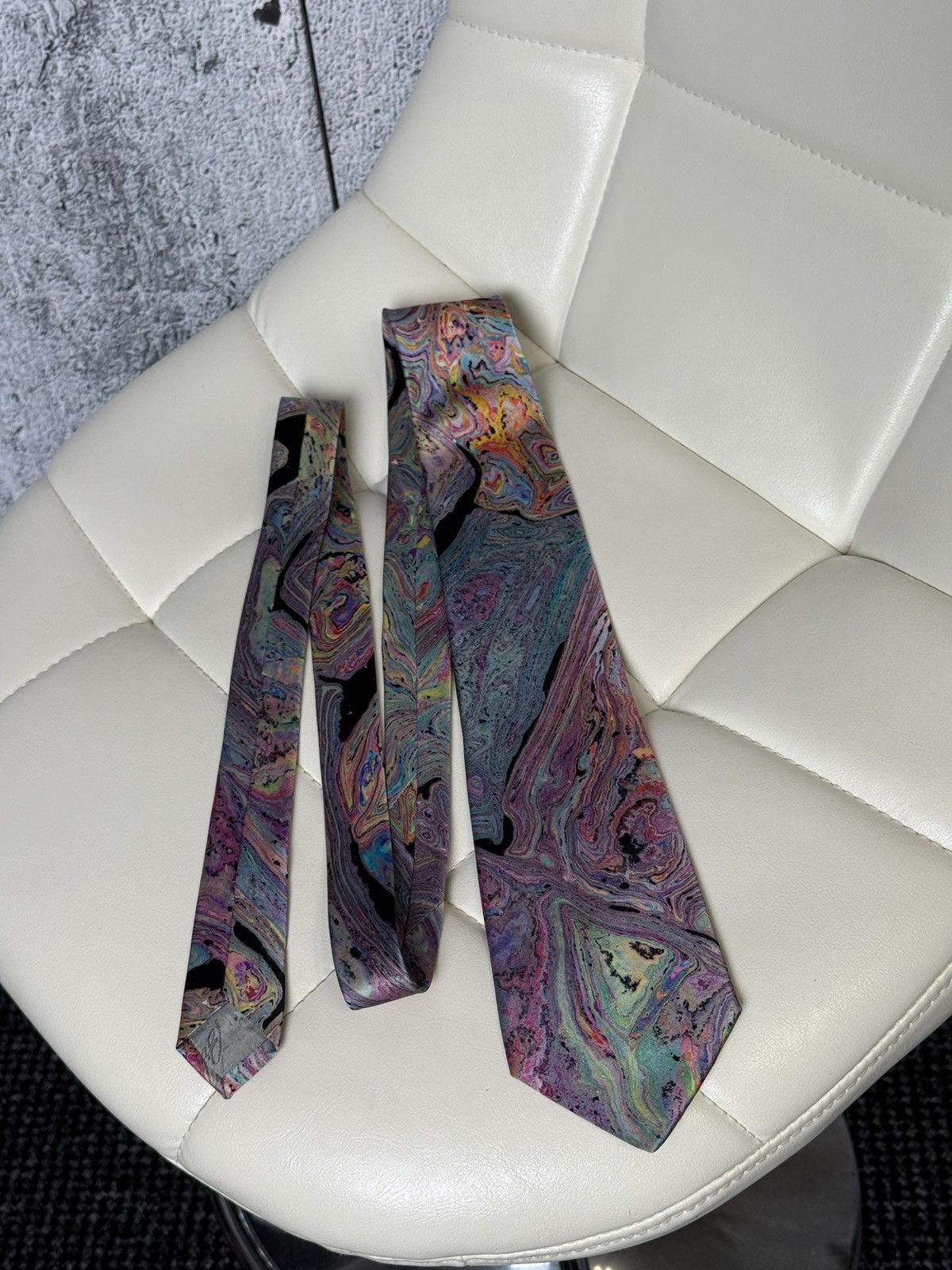 Brioni Brioni Men’s Silk Tie Abstract Marble Swirl Pattern Colorful Size ONE SIZE - 9 Thumbnail