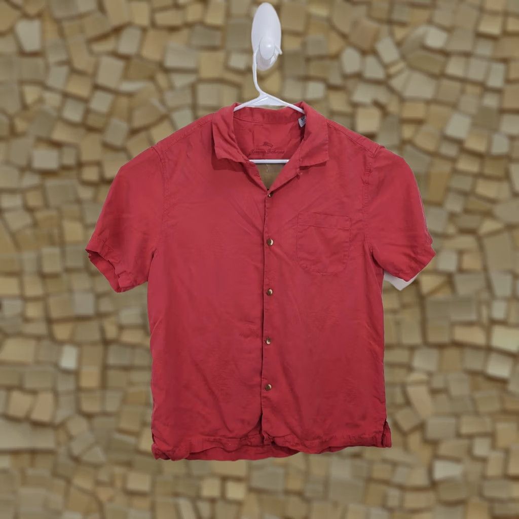 Tommy Bahama Tommy Bahama Silk Shirt Button-Up Short Sleeve Men Large Peach Pink Floral Hawaiian Aloha Comfort Casual Size US L / EU 52-54 / 3 - 1 Thumbnail