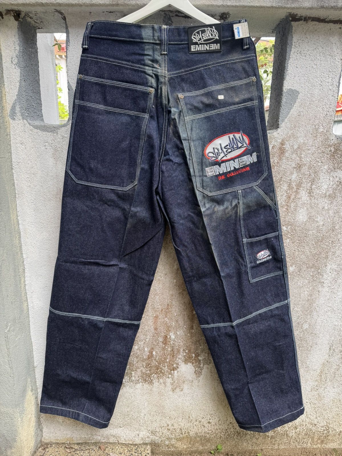 Eminem × Rap Tees VERY RARE🔥Vintage 90s EMINEM HIPHOP BAGGY FLARE Jean BOSS02 Size US 32 / EU 48 - 1 Thumbnail