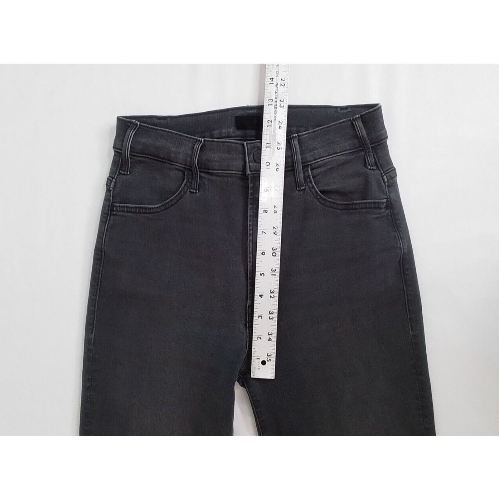 MOTHER Mother Denim Jeans Women's 25 Black The Hutsler Ankle Fray Size 25" / US 0 / IT 36 - 13 Thumbnail