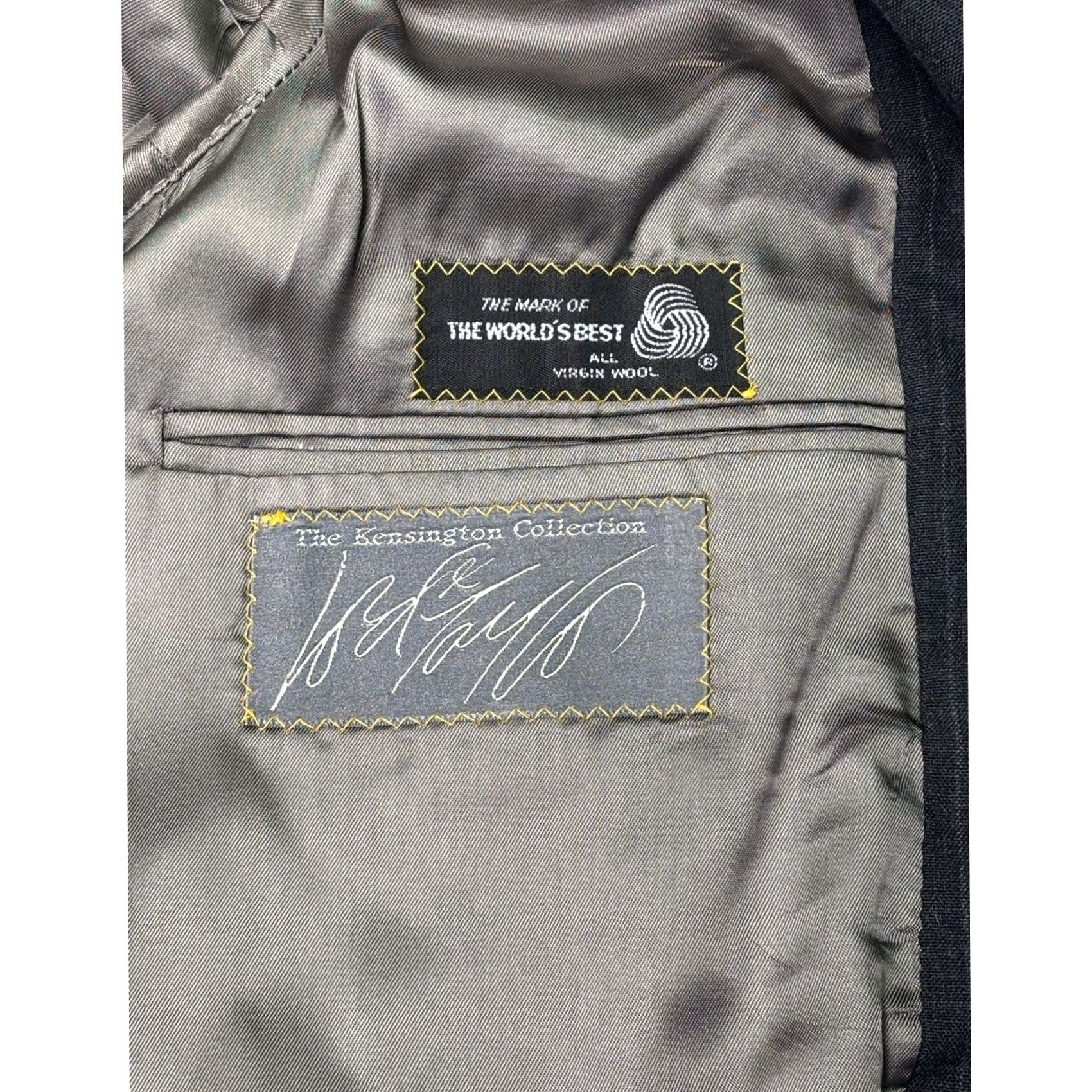 Vintage Polo University Club by Ralph Lauren Suit Mens 2 Piece Wool Pinstripe Gray Classic 3-Button Jacket Notch Lapel Fall Spring Winter Formal Business Mens Size US XL / EU 56 / 4 - 7 Thumbnail