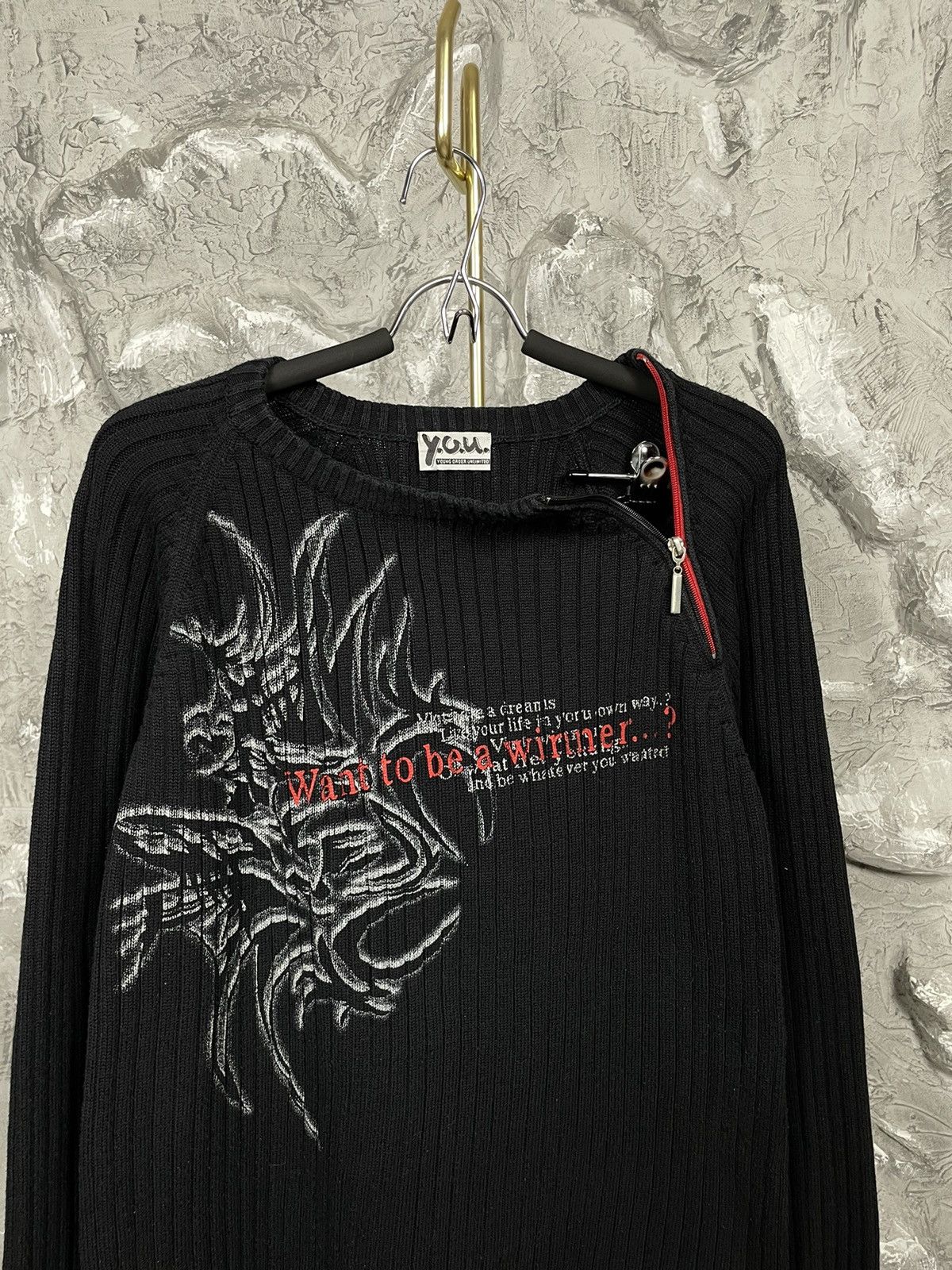 Japanese Brand Vintage Y2K Japanese Textured Zip Sweater Diesel Style Size US L / EU 52-54 / 3 - 4 Thumbnail