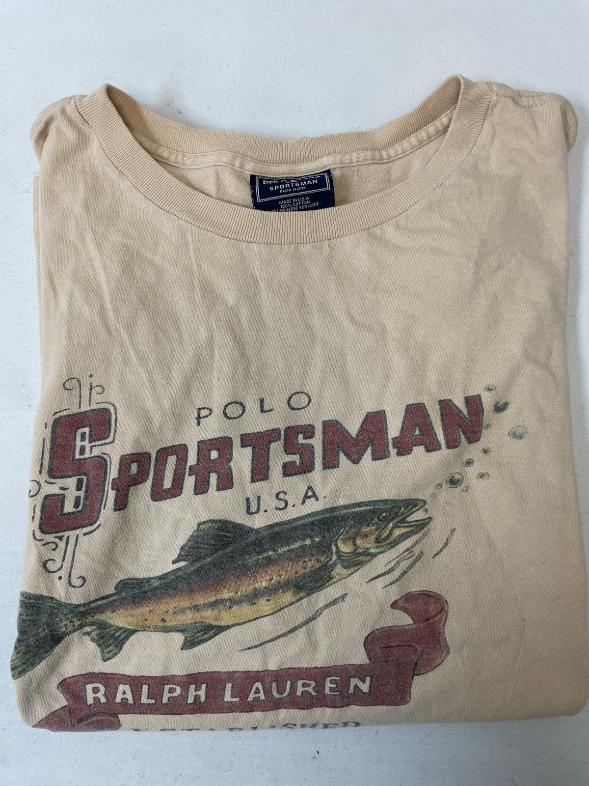 Polo Ralph Lauren × Vintage Vintage Graphic Trout Print Tee Size US XL / EU 56 / 4 - 1 Thumbnail