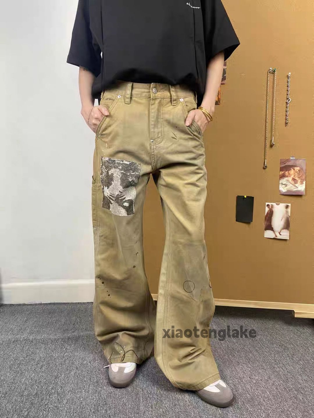 Designer × Japanese Brand × Vintage utility punk grunge hiphop patch stain bootcut pants Size US 32 / EU 48 - 4 Thumbnail