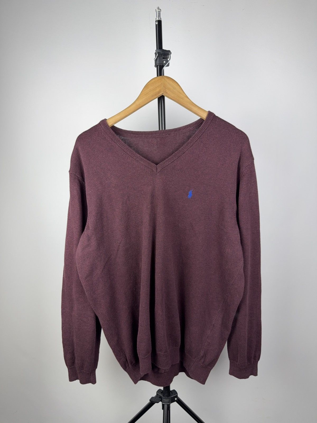Polo Ralph Lauren Vintage 90s Designer Polo Ralph Lauren V-Neck Knit Sweater L Size US L / EU 52-54 / 3 - 1 Thumbnail