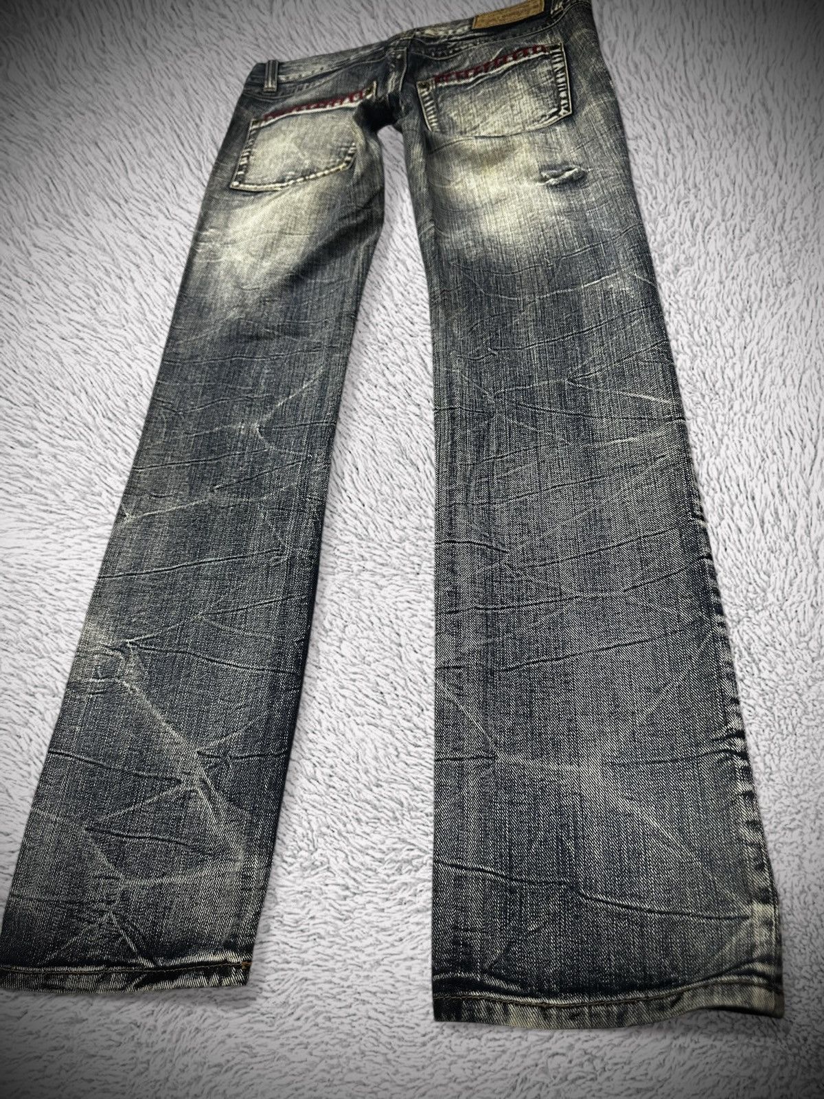Japanese Brand 💥rare💥 japanese brand Sky Bomber Distressed Patchwork Denim Size US 33 - 8 Thumbnail