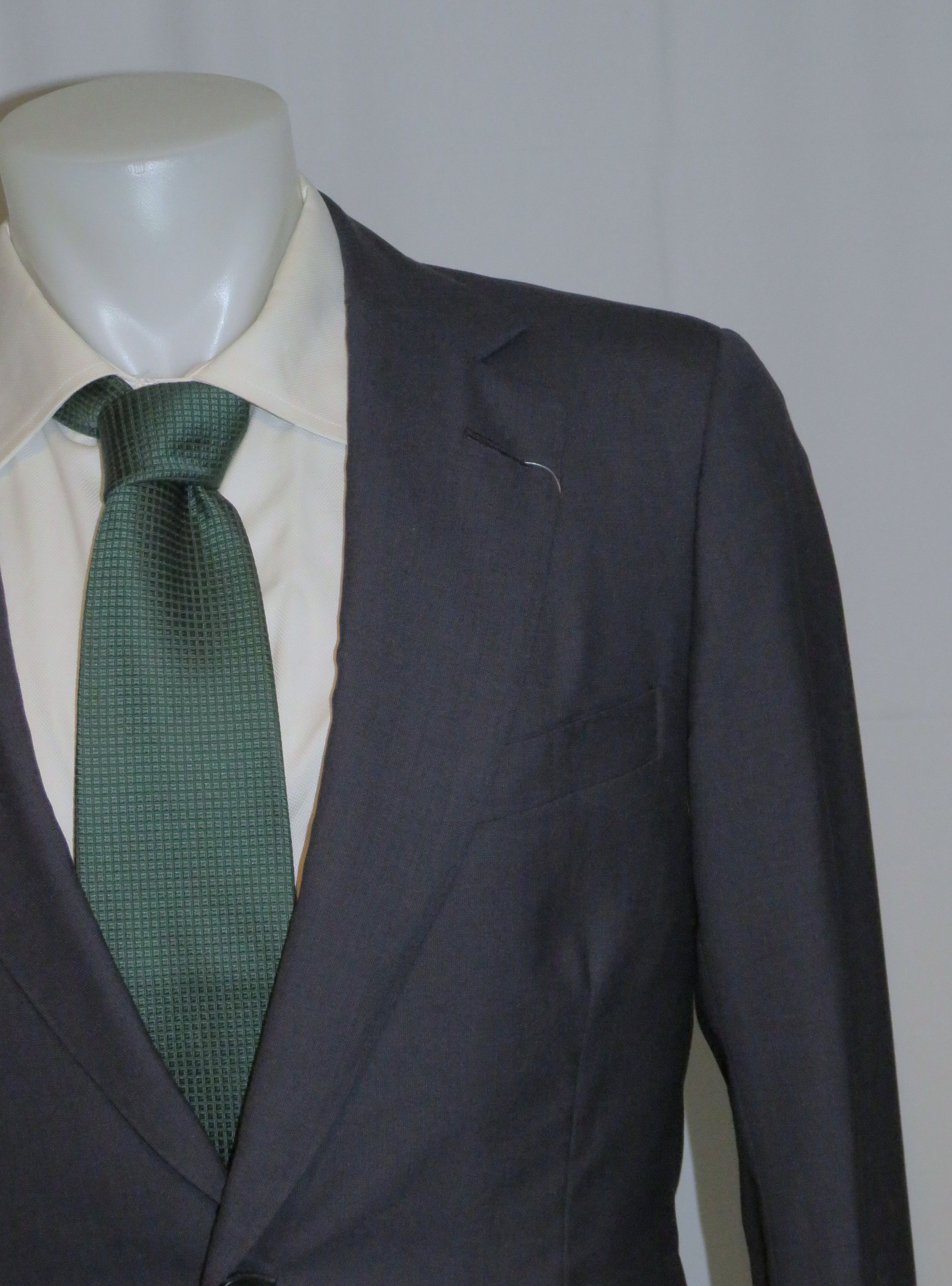 Henry Poole Bespoke Savile Row Silk Blend Blue Tic Two Button Suit 38S Size 38S - 6 Thumbnail