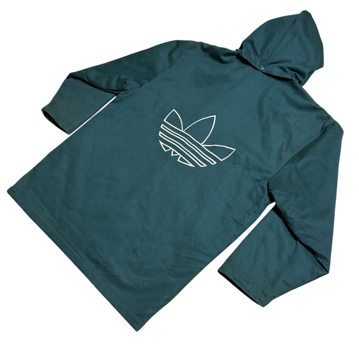 Adidas Vintage Adidas Trefoils Long Jacket Flexible Hoodie Size US M / EU 48-50 / 2 - 2 Thumbnail