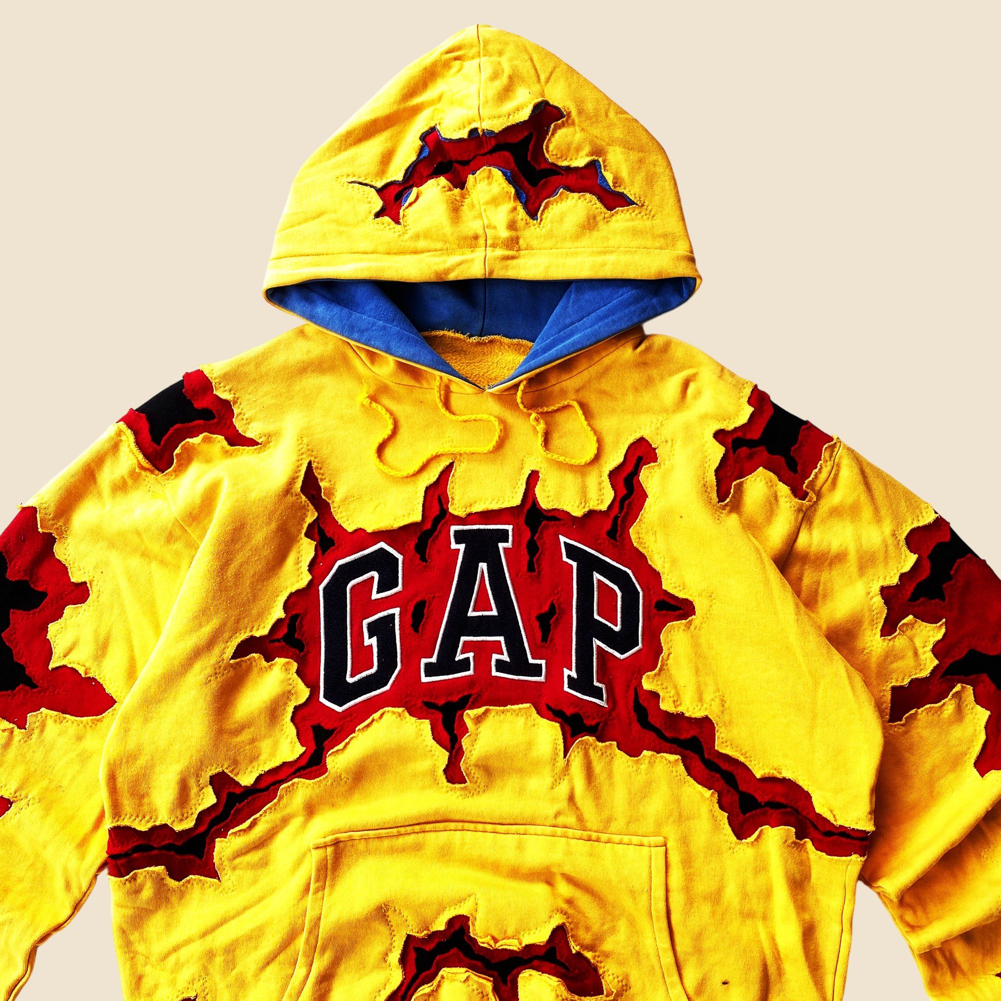 Gap × Handmade 1 OF 1 REWORKED GAP CRACKED LAVA HOODIE SIZE L Size US L / EU 52-54 / 3 - 1 Thumbnail