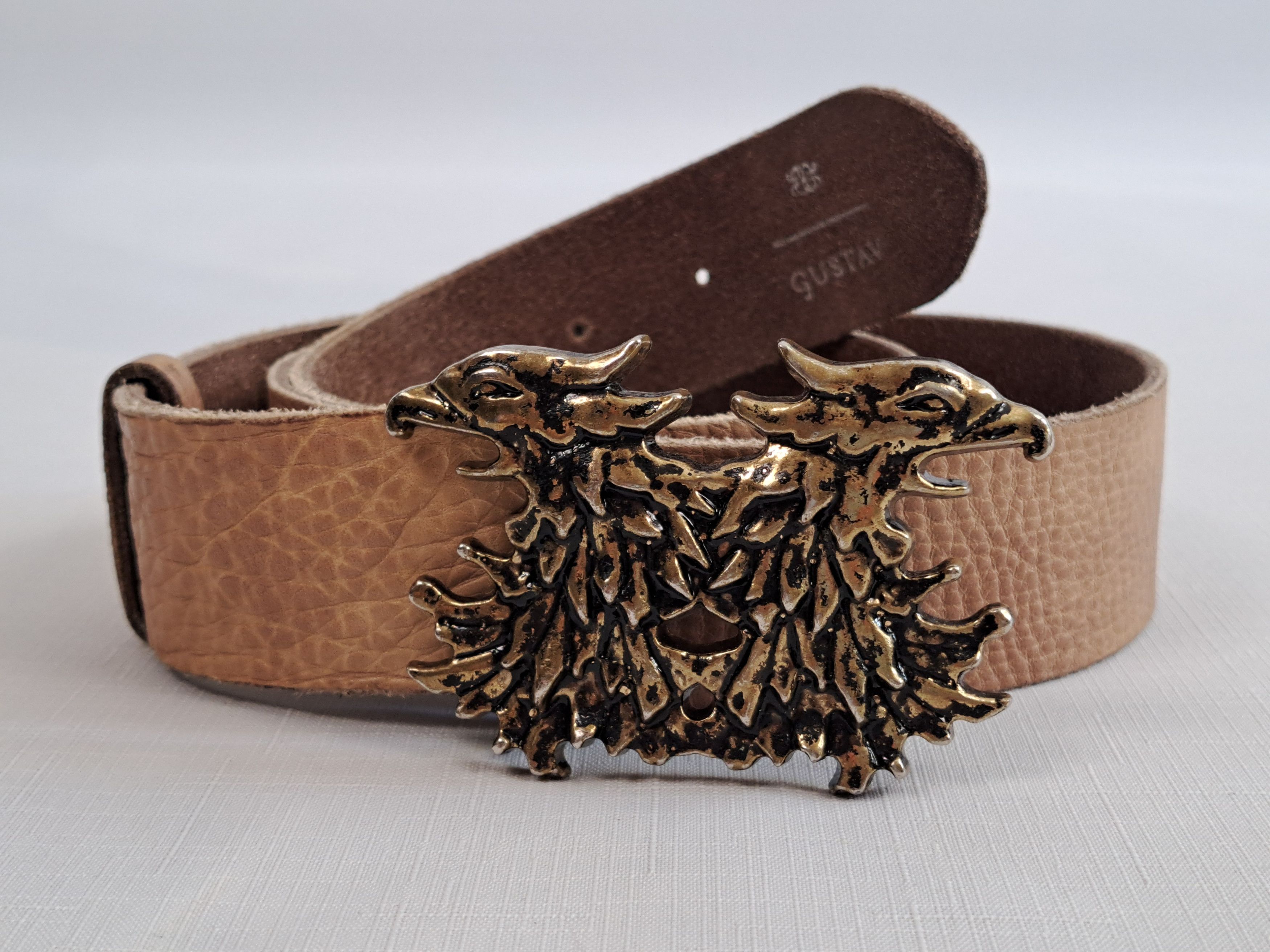 Designer GUSTAV designer leather belt. Size ONE SIZE - 4 Thumbnail