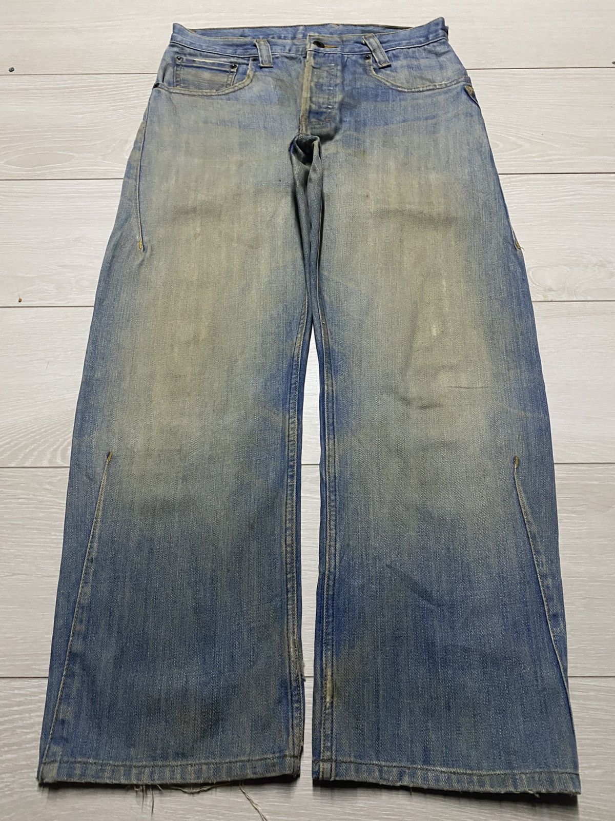 Volcom Vintae Volcom Crazy Mud Wash Distressed Baggy Jeans Size US 31 - 1 Thumbnail