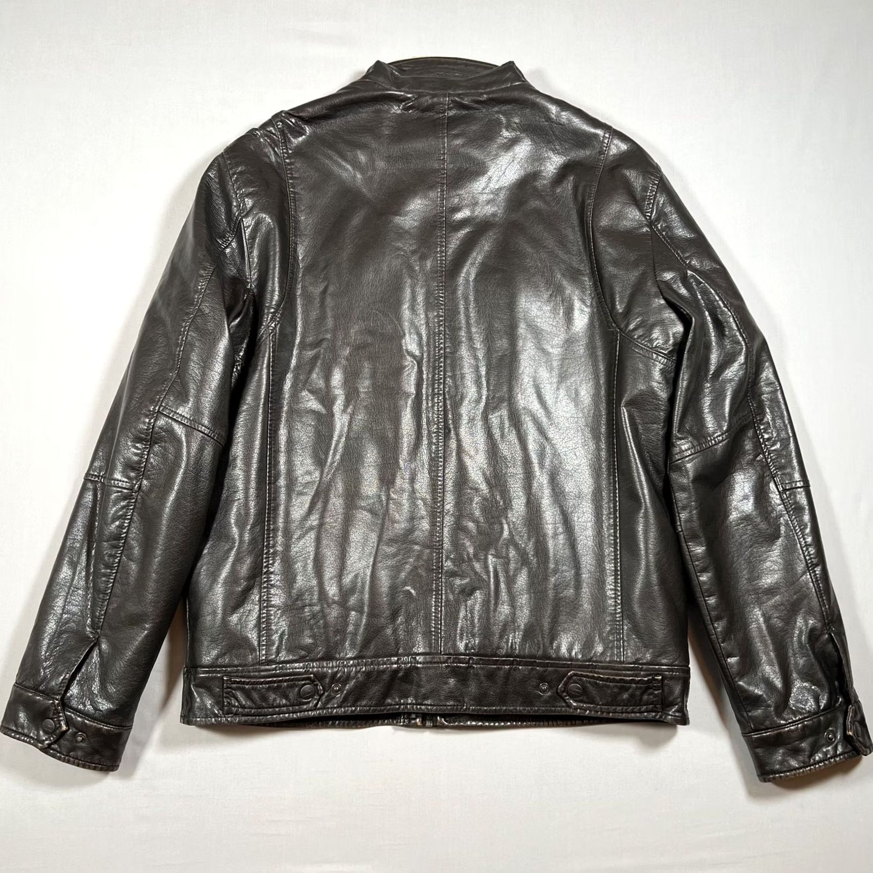 Vintage VINTAGE Levis Jacket Mens Brown Faux Leather Sherpa Lined Full Zip Coat Medium Size US M / EU 48-50 / 2 - 3 Thumbnail