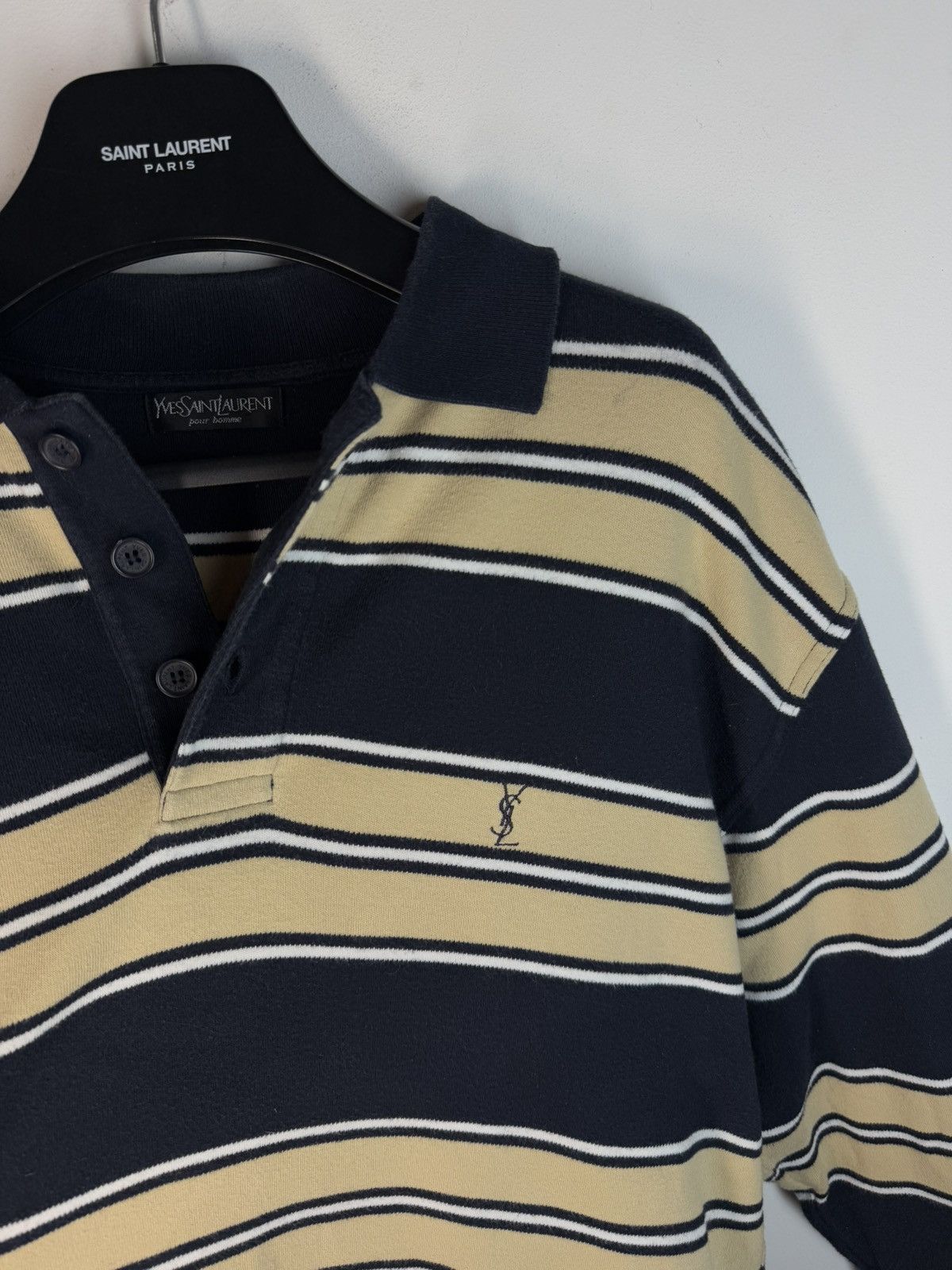 Yves Saint Laurent 90s YSL Sweatshirt 1/4 Button Up Sweater Vintage rare Size US XL / EU 56 / 4 - 12 Thumbnail