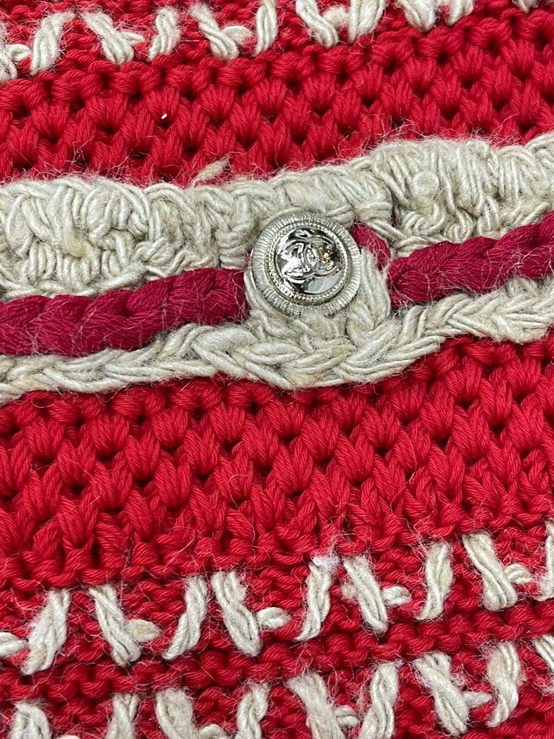 Chanel chanel Red and white irregular knitted skirt Size 42" / US 20 - 2 Thumbnail