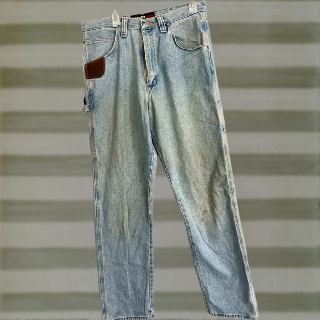 Wrangler Wrangler Riggs Workwear Jeans Mens 34x38 Carpenter Construction Outdoor Durable Jeans Mens Straight Regular Blue 34 38 Mens Size US 34 / EU 50 - 1 Thumbnail
