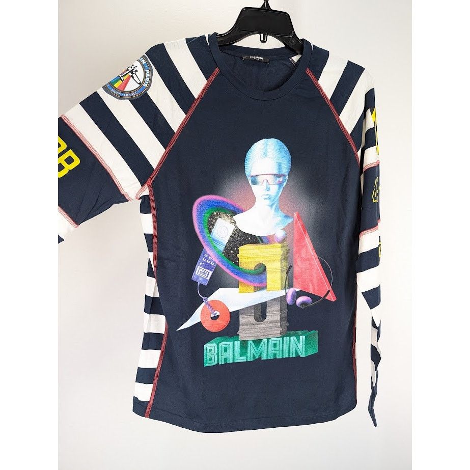 Balmain o1rshd1 Q:2 / Space Long Sleeve T-Shirt in Multicolor Size US M / EU 48-50 / 2 - 11 Thumbnail