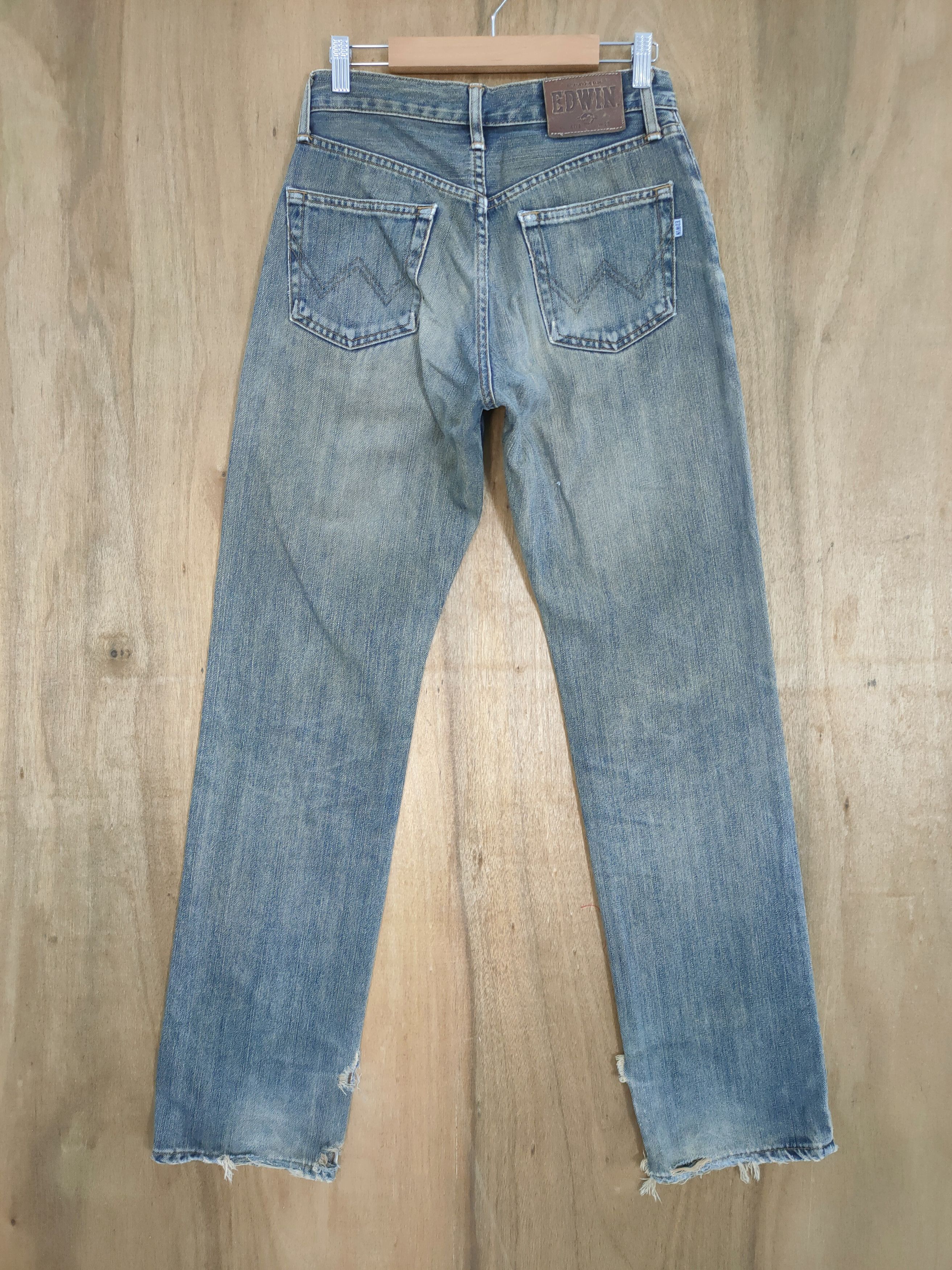 Edwin VINTAGE JAPAN EDWIN DISTRESSED JEANS PANTS Size US 28 / EU 44 - 2 Thumbnail