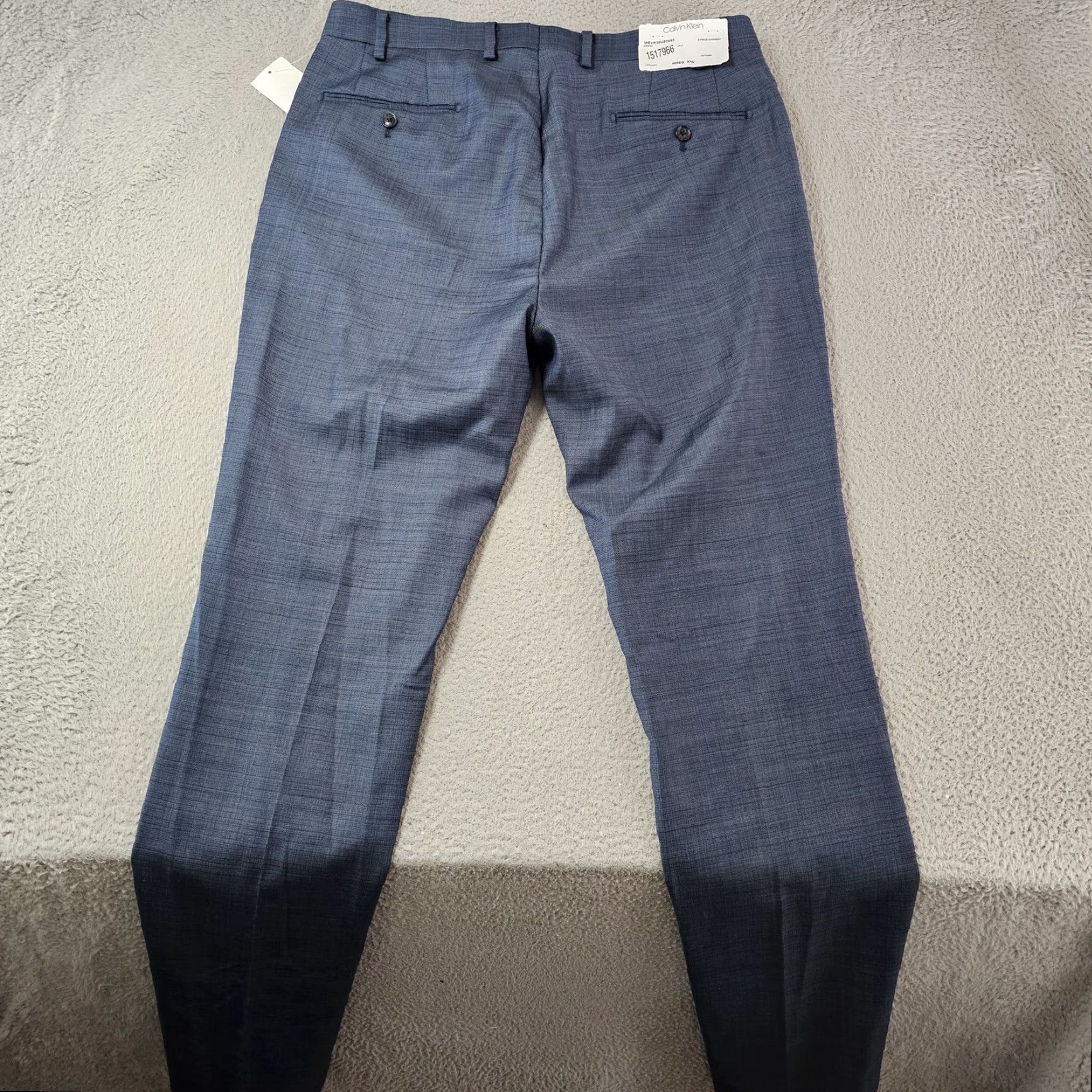 Calvin Klein Calvin Klein Dress Pants Mens 34W Blue Mabry Flat Front Suit Separate Dress Pants Regular Slacks Size 34R - 7 Thumbnail