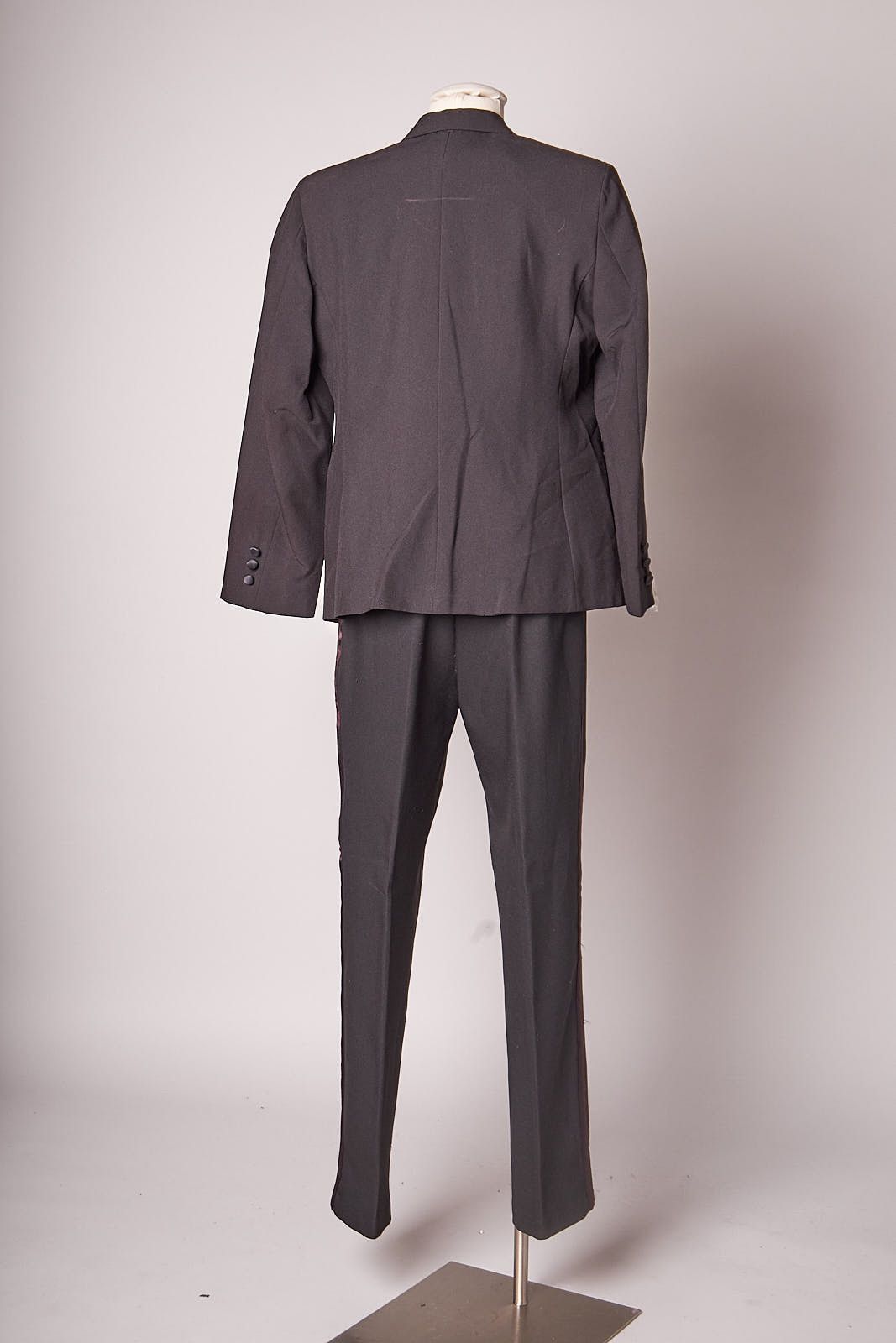 Vintage 1980s Formal Black Tuxedo Suit Size 34S - 3 Thumbnail