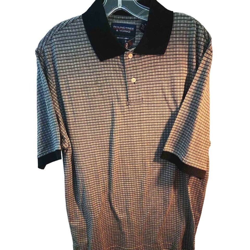 Vintage NewWTags●Mens Medium Roundtree and Yorke Black Short Sleeve Size US M / EU 48-50 / 2 - 1 Thumbnail