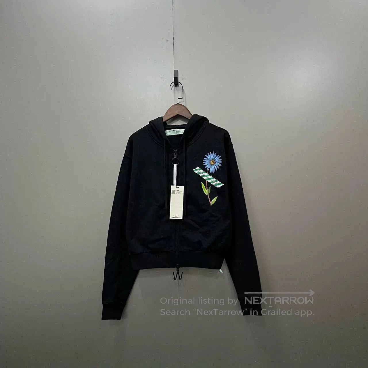 Off-White off white floral print zip hoodie. Size XXS / US 00 / IT 34 - 1 Thumbnail