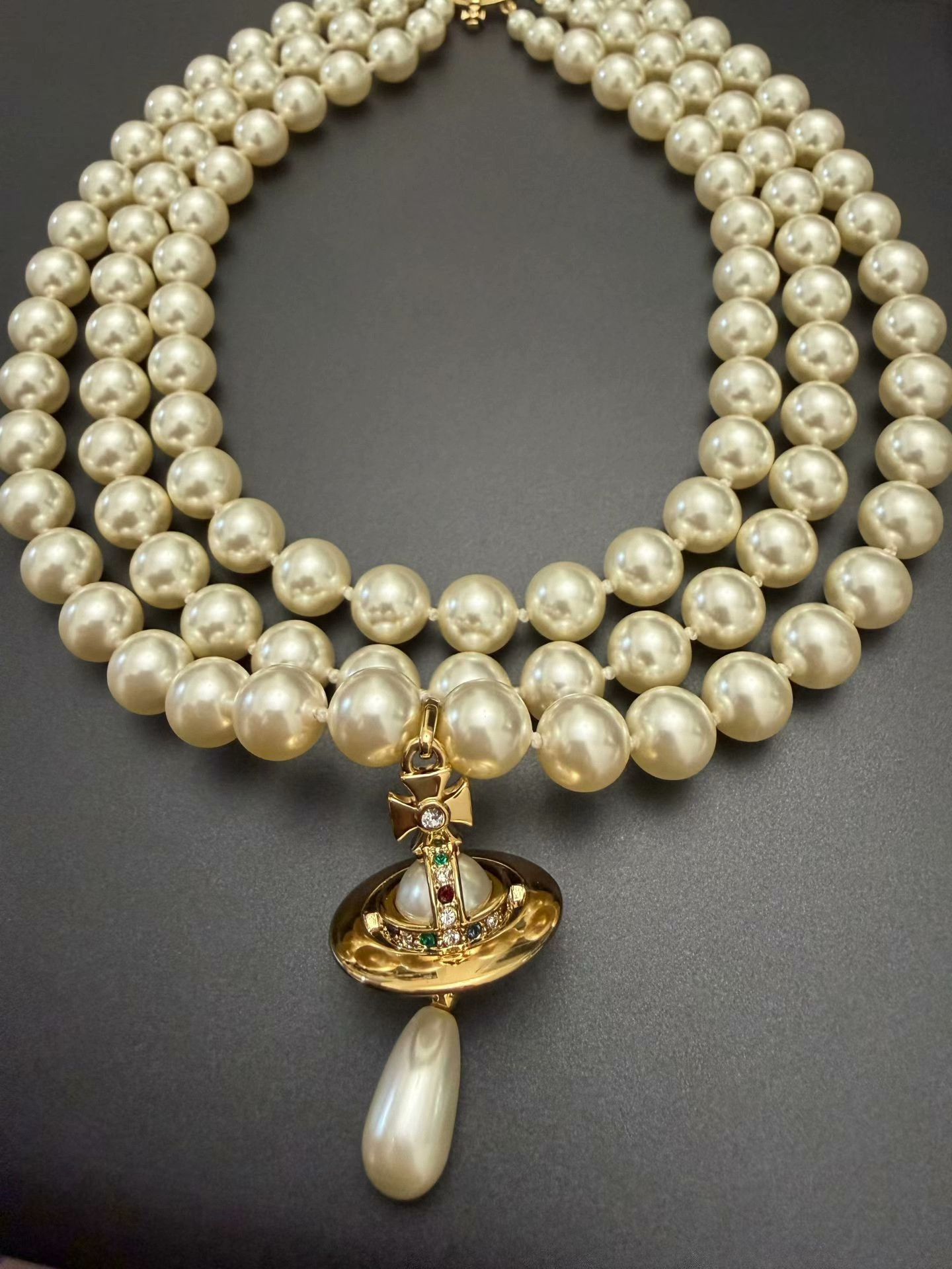 Vivienne Westwood Vivienne Westwood Saturn Pearl Necklace Size ONE SIZE - 1 Thumbnail
