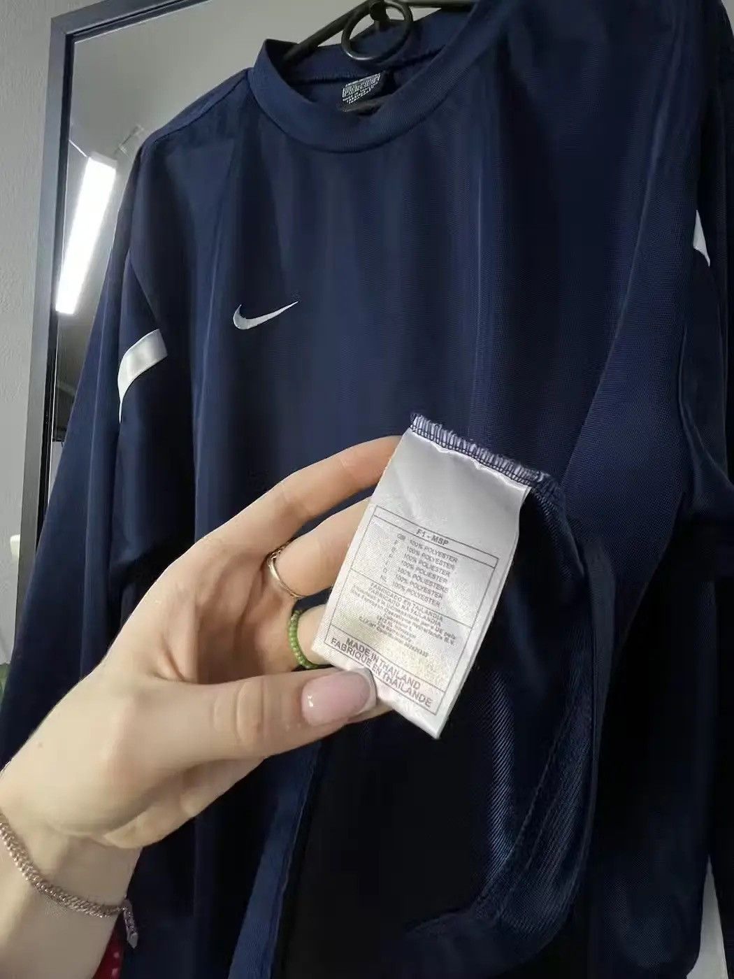 Nike × Vintage Vintage Nike Drill Rugby Polo Long Sleeve Y2K by swoosh Size US XL / EU 56 / 4 - 8 Thumbnail