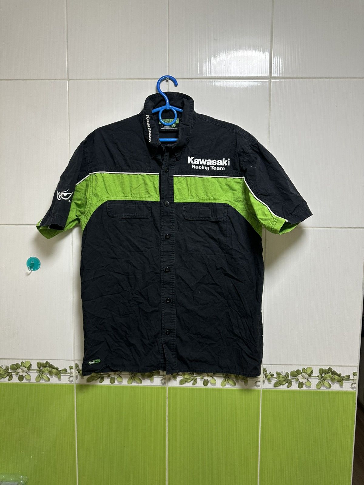 Vintage vintage 2002 Kawasaki team racing eckl button up shirt Size US M / EU 48-50 / 2 - 1 Thumbnail