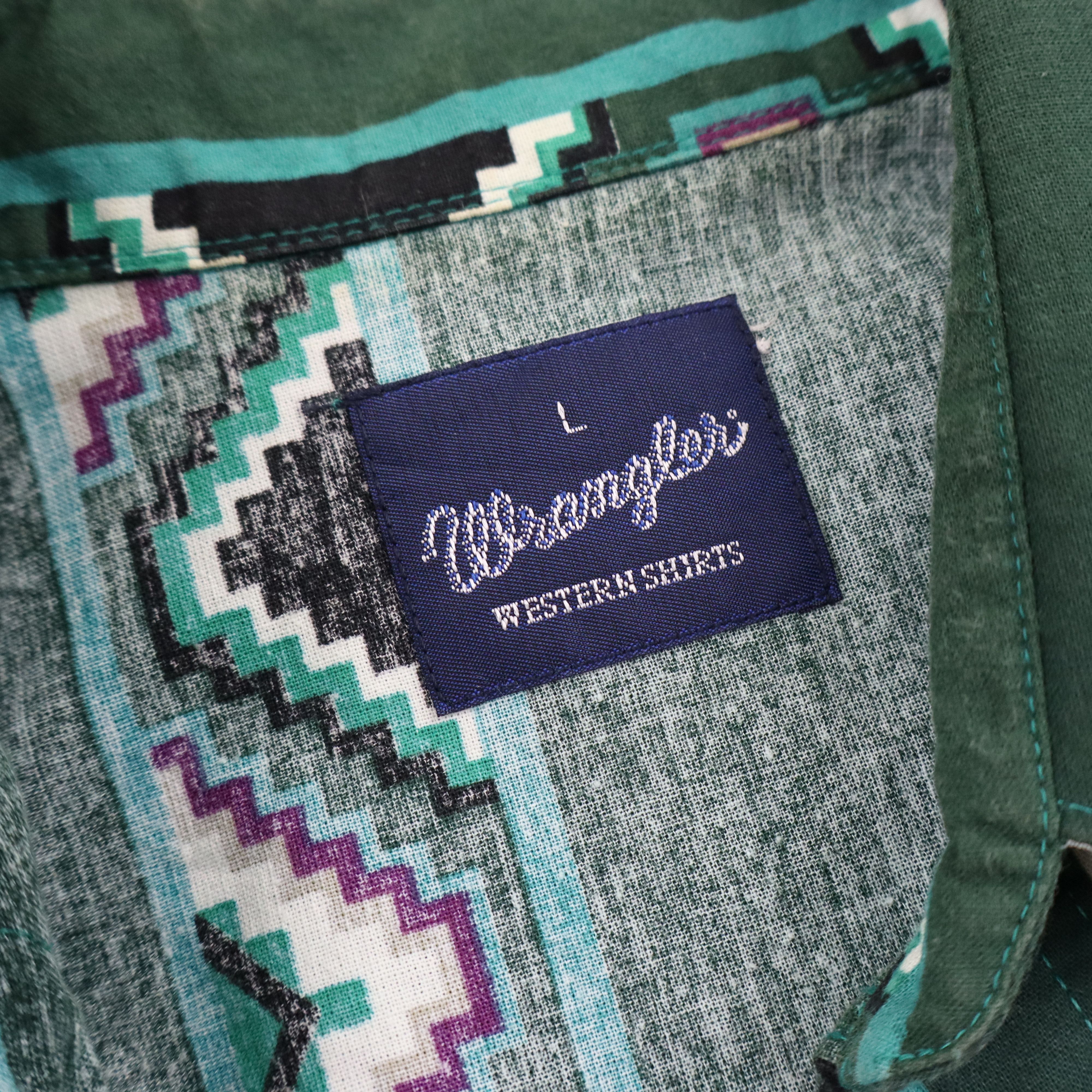 Tribal Streetwear × Vintage × Wrangler Vintage Wrangler Brushpopper Western Cowboy Aztec Shirt Size US L / EU 52-54 / 3 - 10 Thumbnail