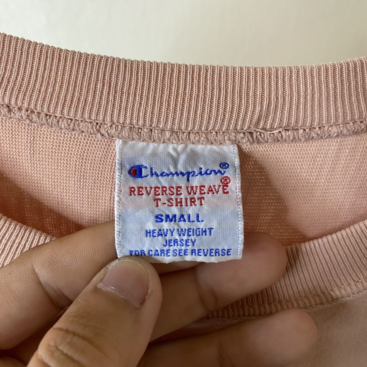 Champion Vintage y2k Champion Essential Reverse Weave Peach LS Tee Size US L / EU 52-54 / 3 - 4 Thumbnail