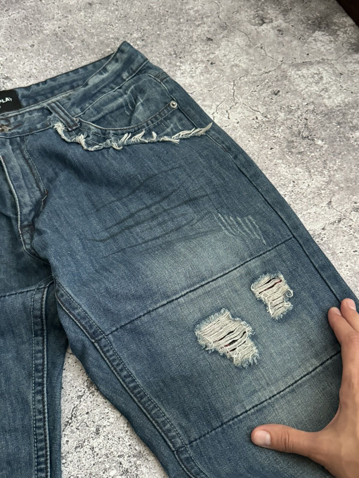 Vintage Vintage Y2K distressed Diesel style baggy pants Size US 34 / EU 50 - 6 Thumbnail