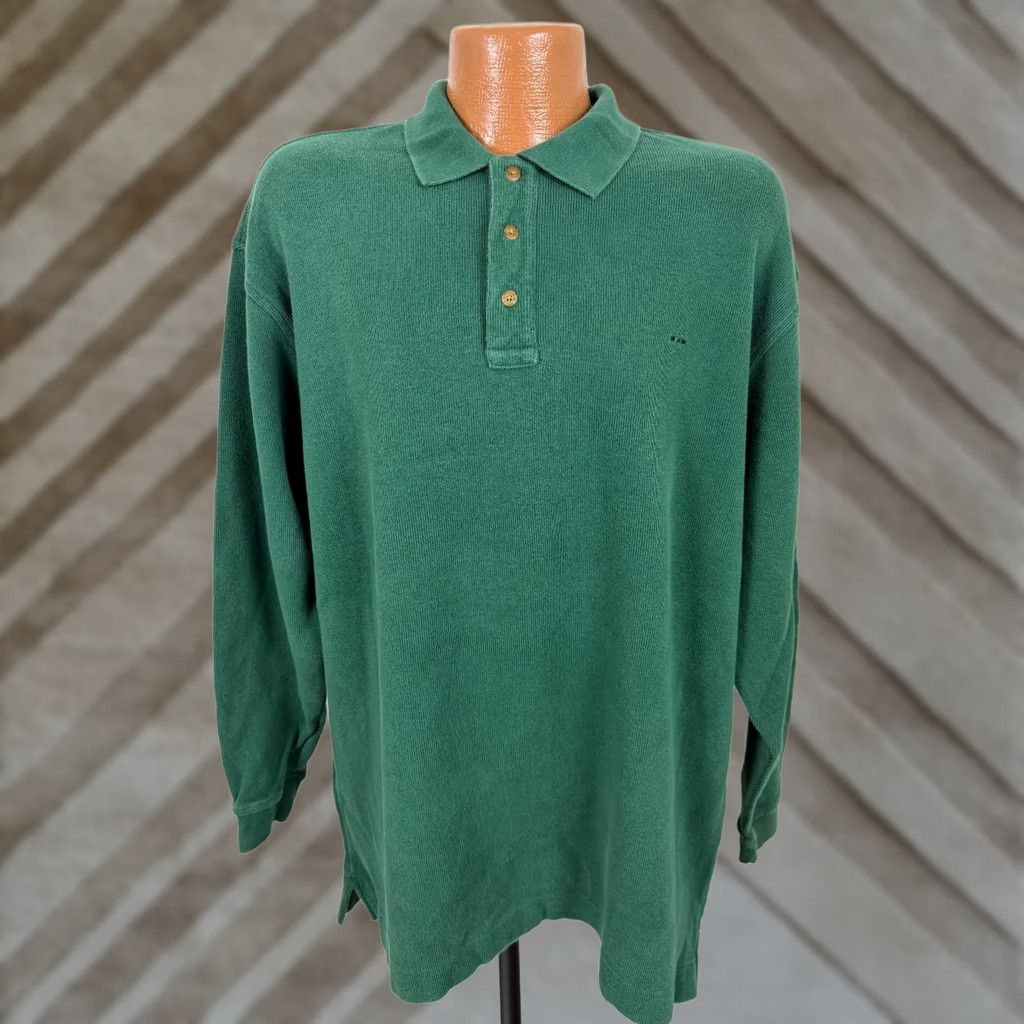 Alexander Julian VINTAGE Alexander Julian Polo Shirt Men XL Green 90s Ribbed Heavyweight Cotton Knit Casual Business 90s Mens XL Green Polo Size US XL / EU 56 / 4 - 1 Thumbnail