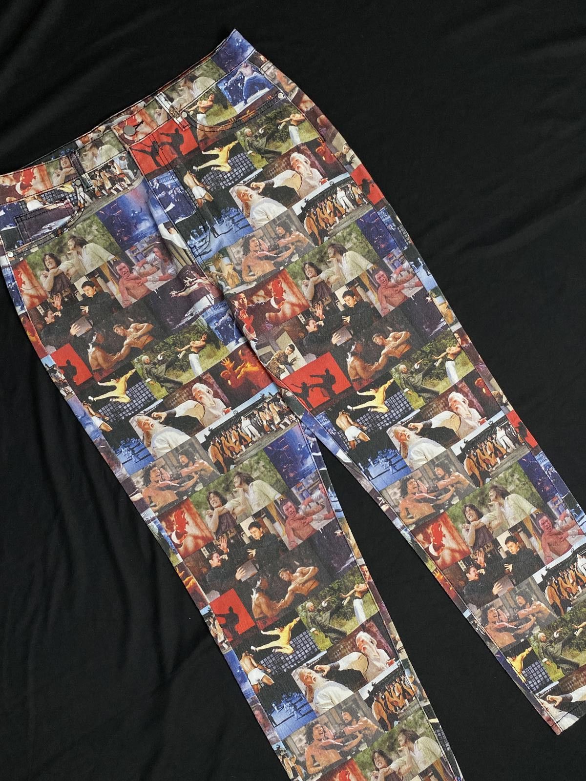 Japanese Brand Rare Karate Kid All Over Print Kung Fu Denim Jeans Bruce Lee Size US 33 - 7 Thumbnail