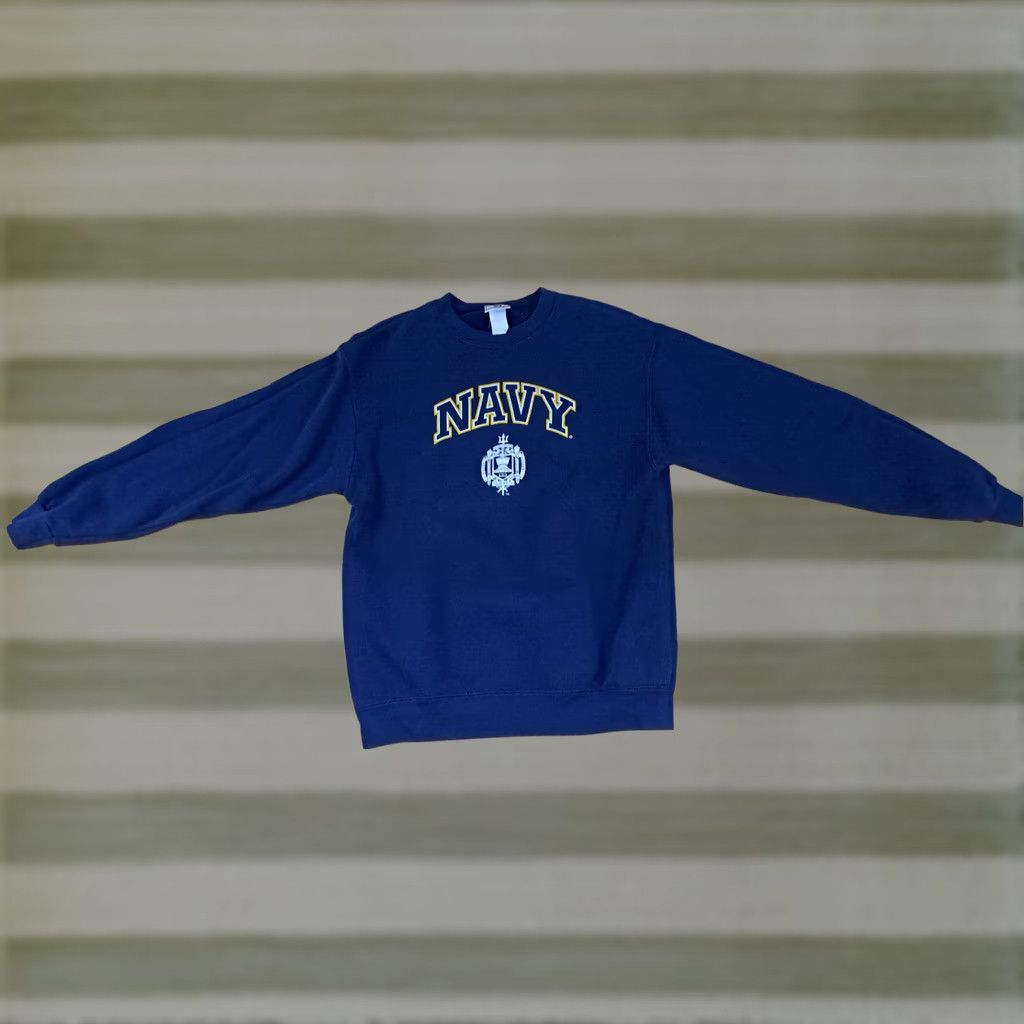 Lee VINTAGE Lee Sweatshirt Blue Small Unisex Adults S Cotton Heavyweight Canvas Pullover 24in long 20in pit to pit Size US S / EU 44-46 / 1 - 1 Thumbnail