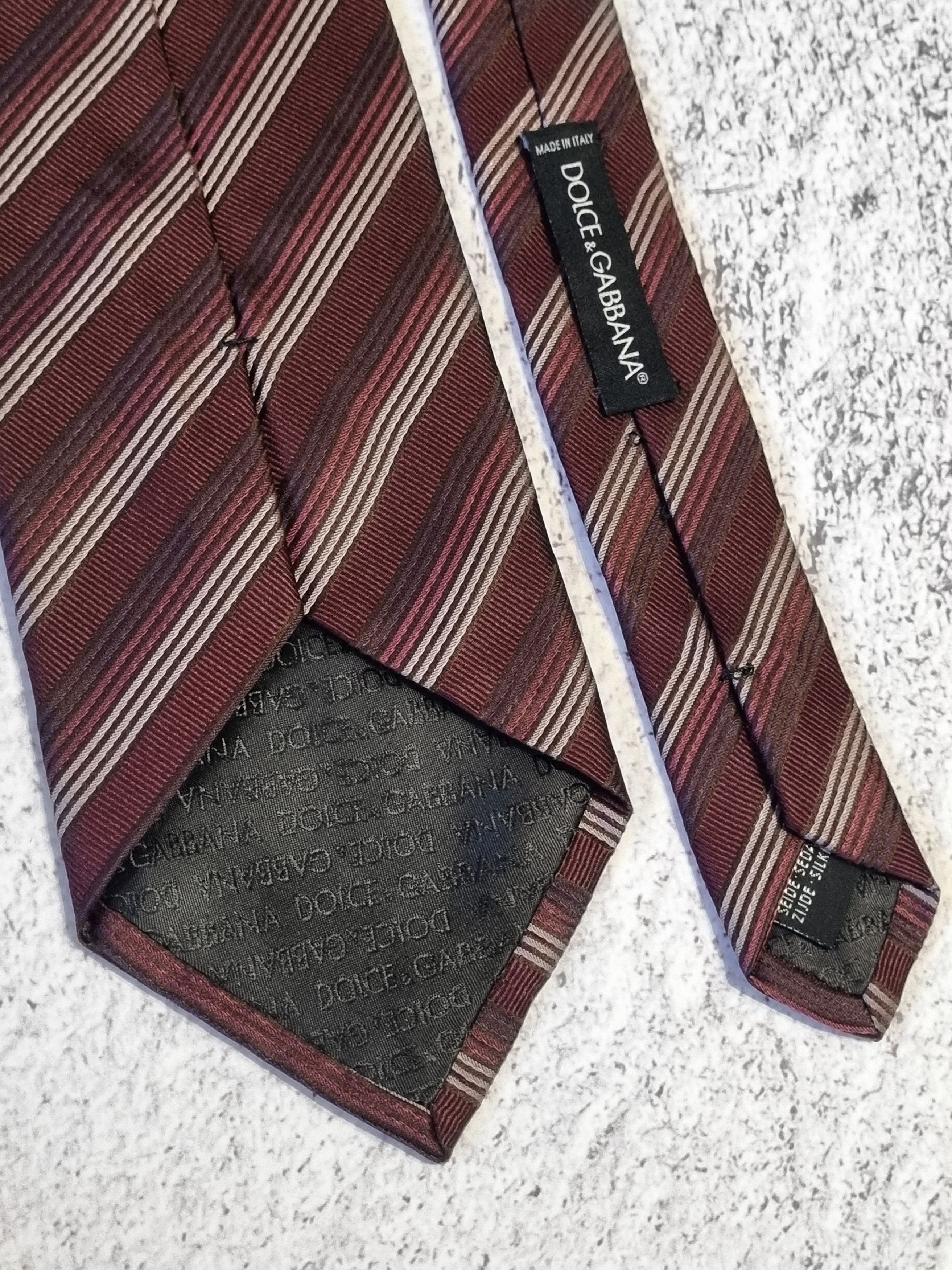 Dolce & Gabbana Beautiful Dolce & Gabbana Striped Silk Tie Size ONE SIZE - 5 Thumbnail