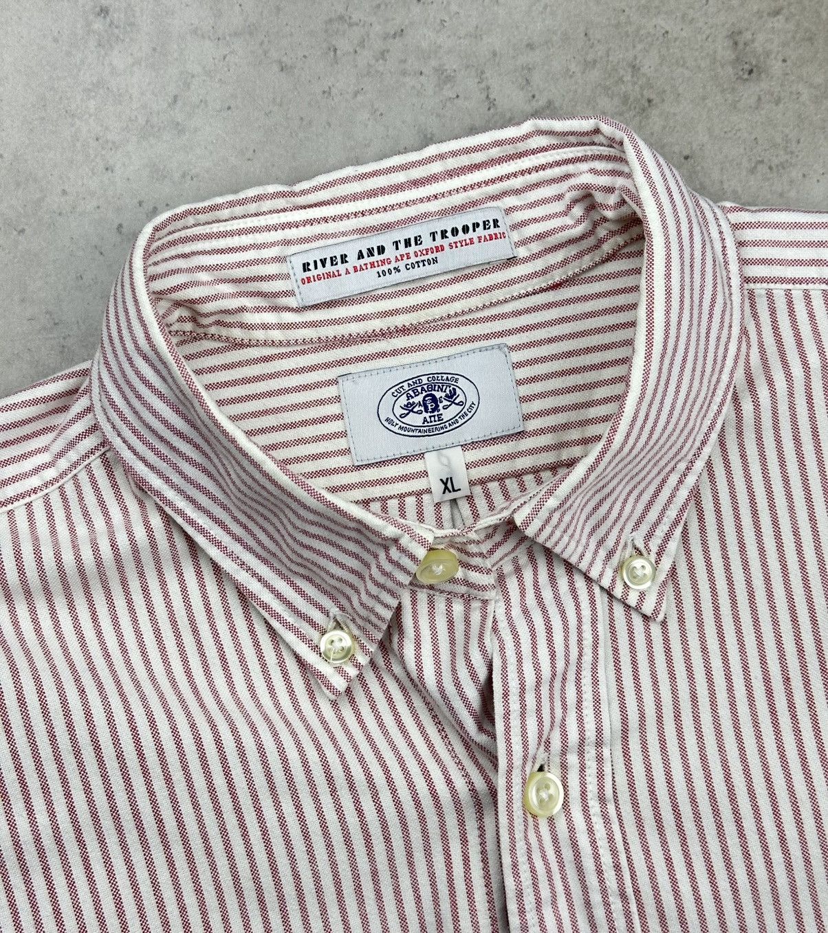 Bape Bathing Ape BAPE Striped Button Down Shirt Made in Japan Size US XL / EU 56 / 4 - 7 Thumbnail